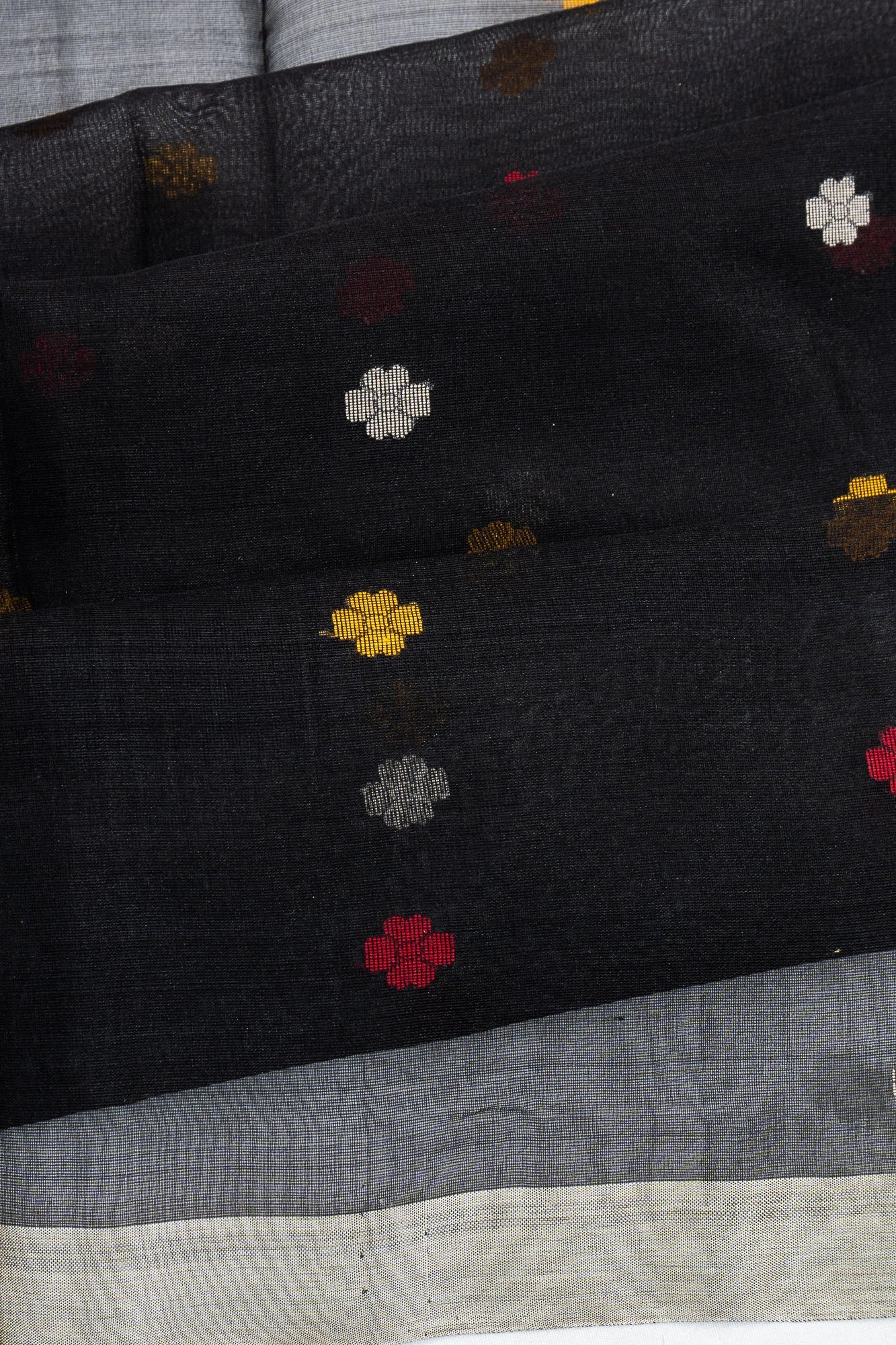 Dhakai Kora Organza Jamdani Butta Black Saree