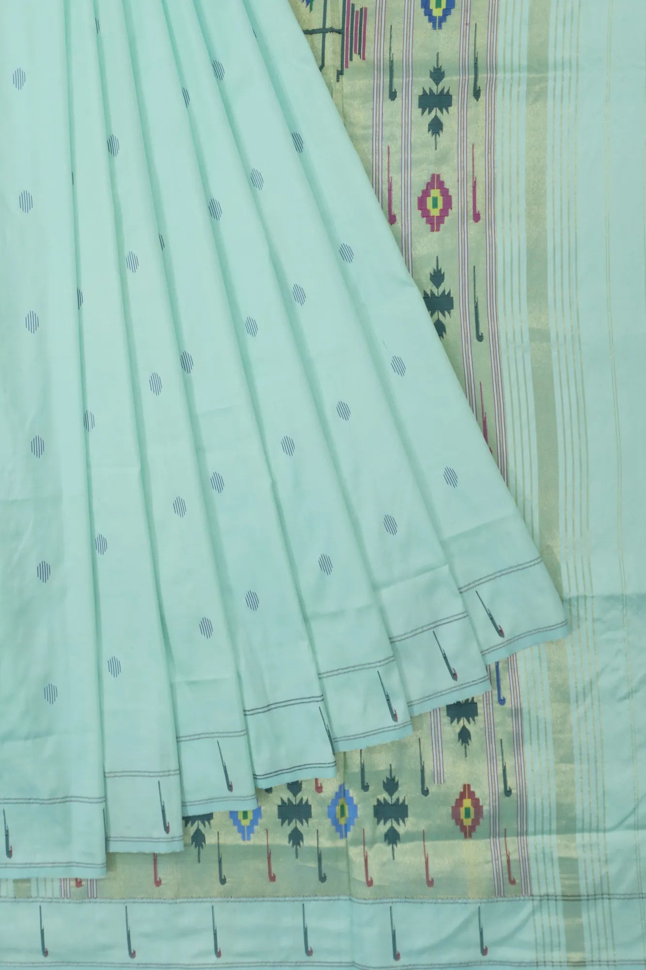Paithani Silk Butta Pastel Blue Saree