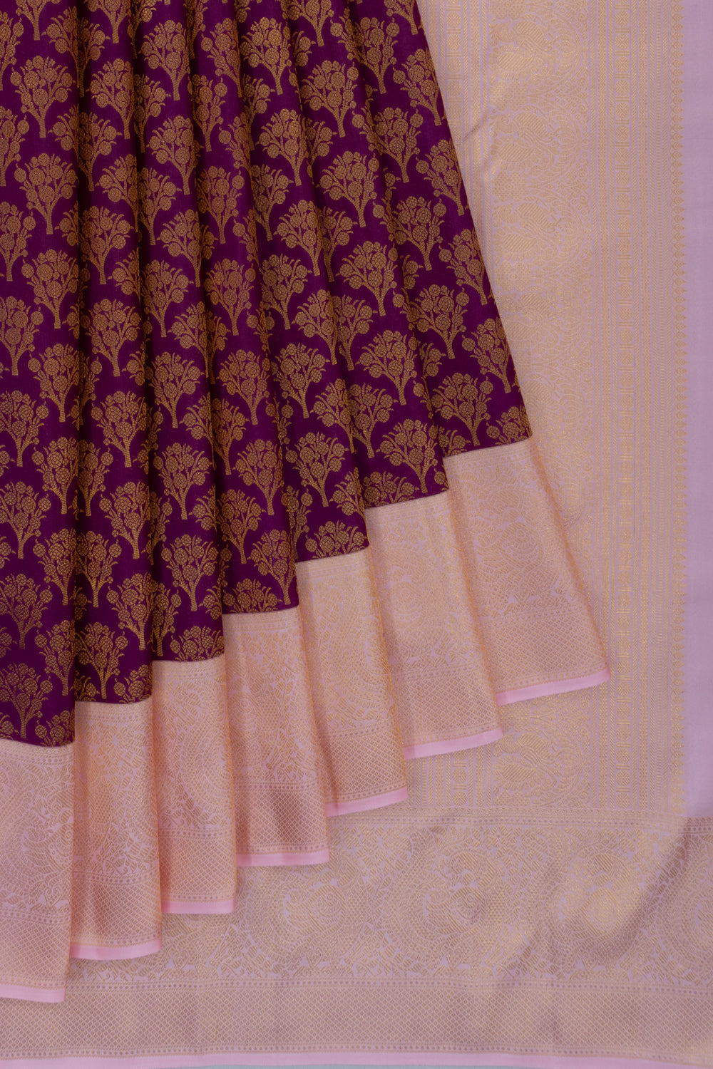 Kanchipuram Silk Brocade Purple Saree