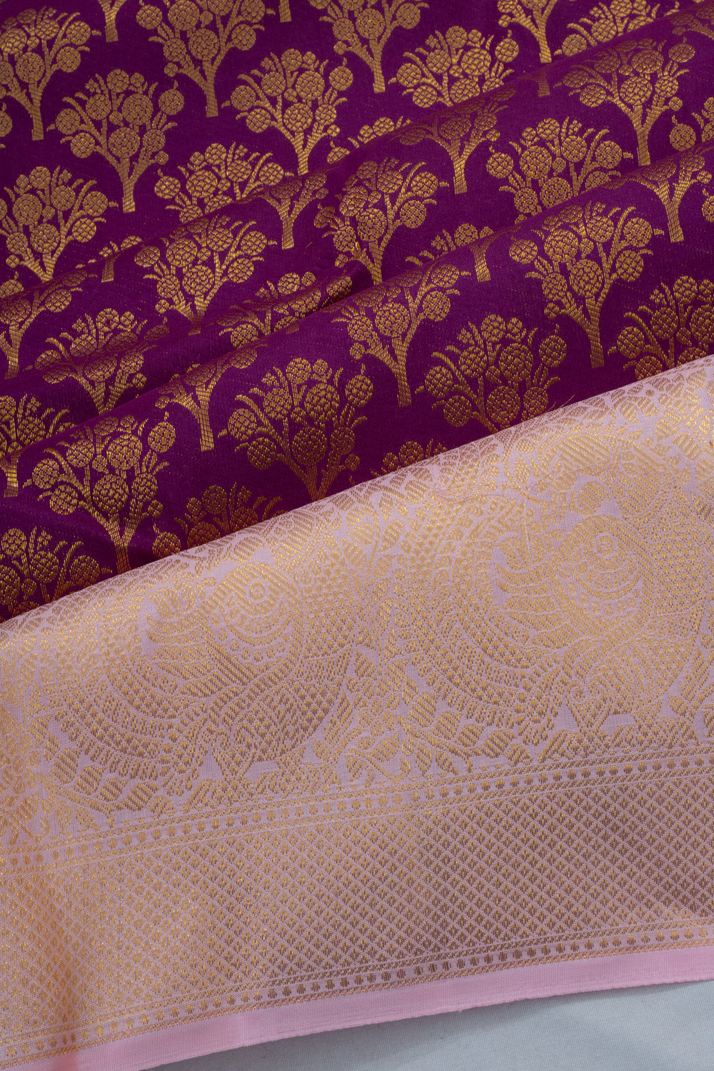 Kanchipuram Silk Brocade Purple Saree