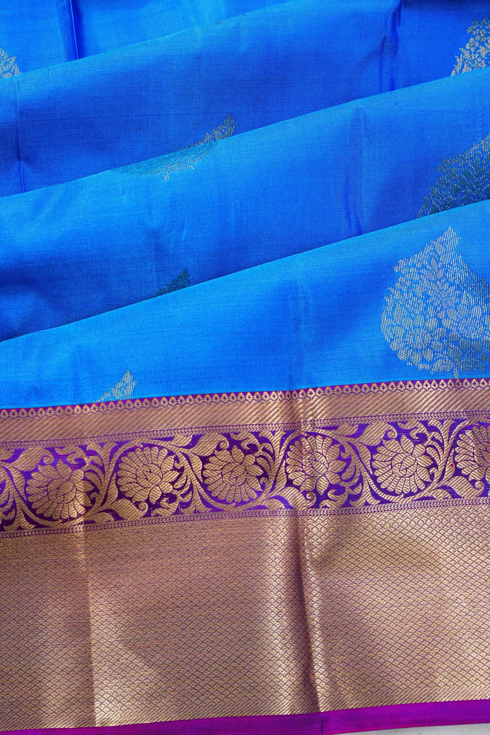 Dharmavaram Silk Butta Blue Saree