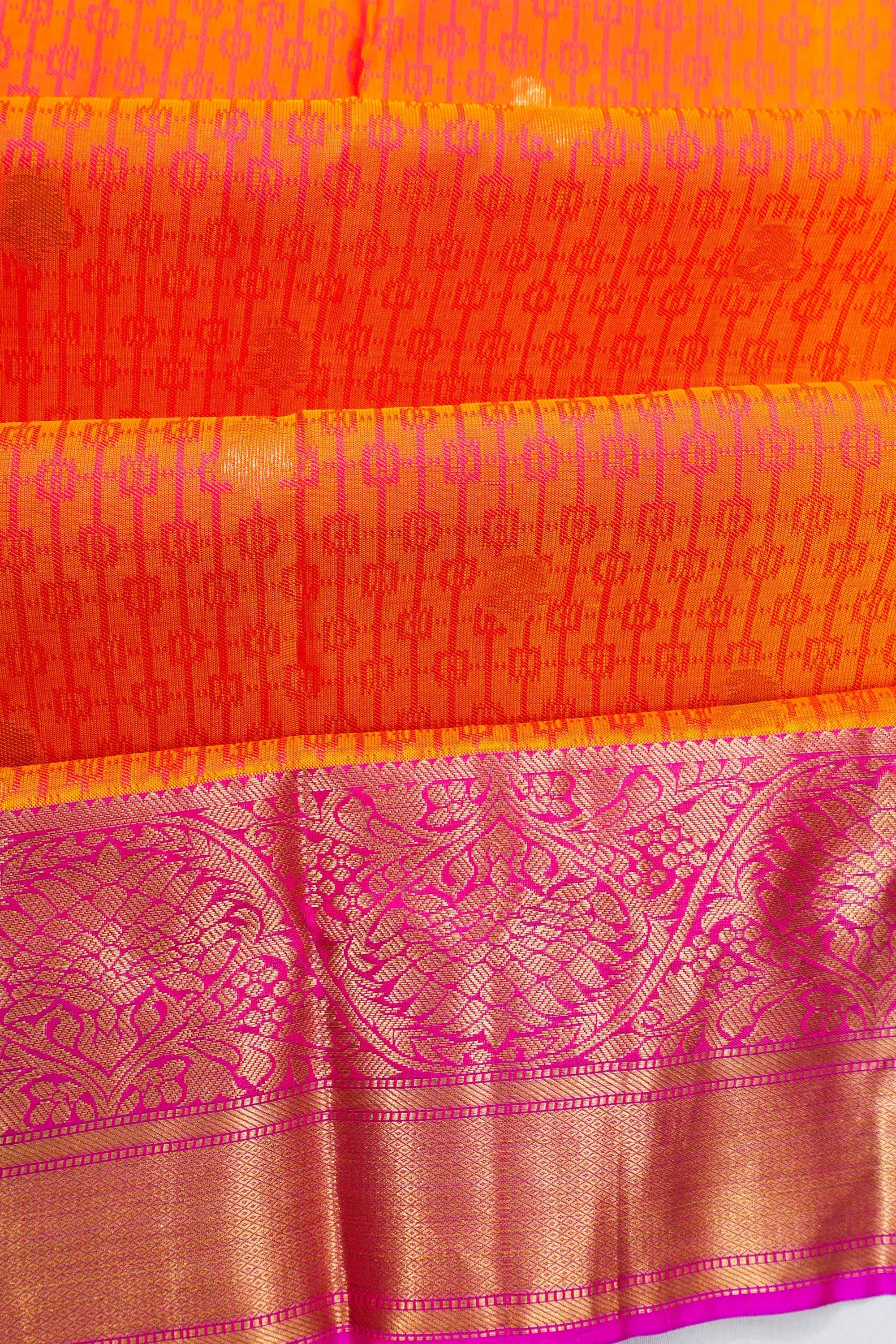 Dharmavaram Silk Butta Orange Saree