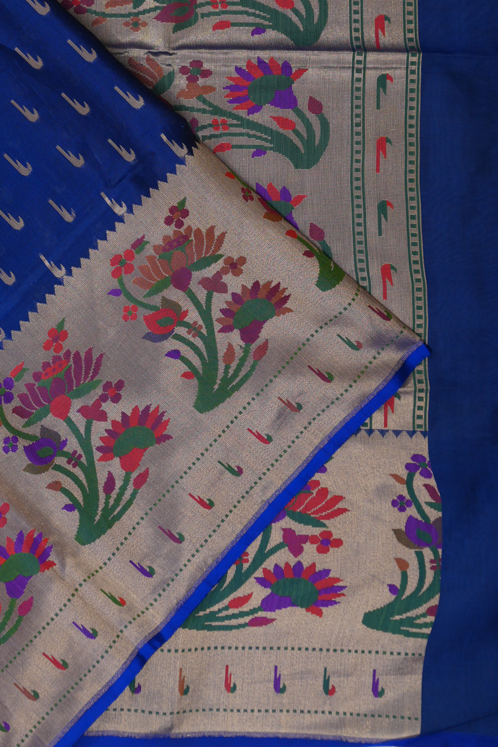 Vaanya Banaras Silk Brocade Royal Blue Saree