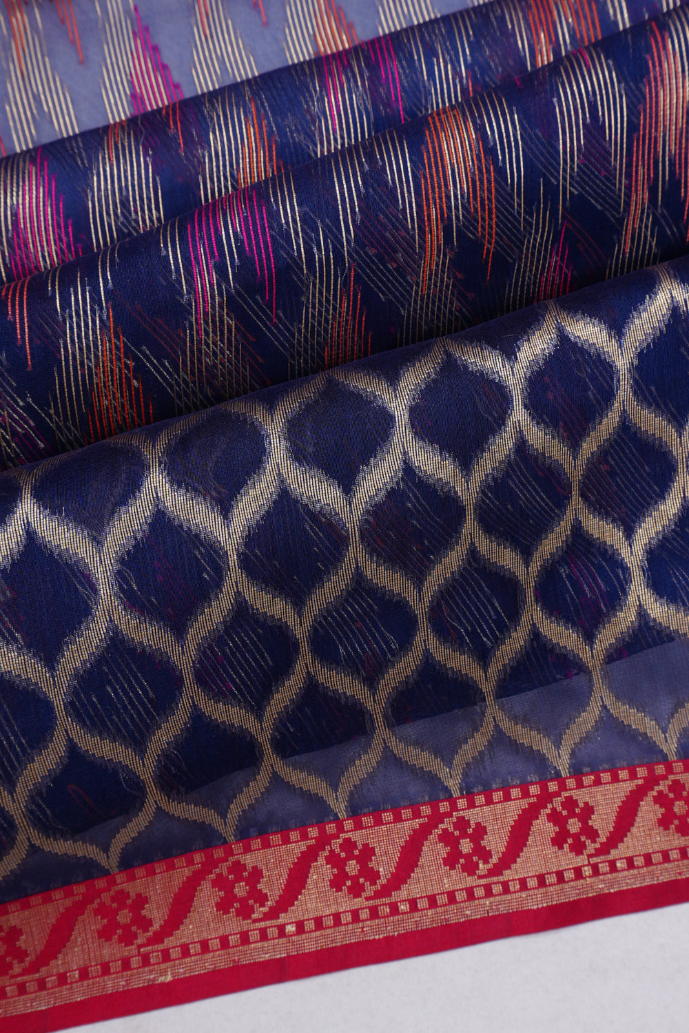Vaanya Banaras Kora Organza Brocade Blue Saree