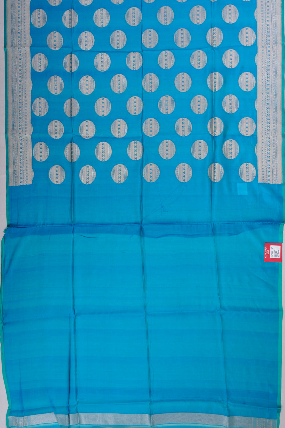 Vaanya Banaras Kora Organza Butta Blue Saree