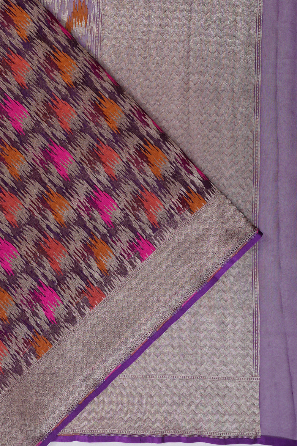 Vaanya Banaras Kora Organza Brocade Purple Saree
