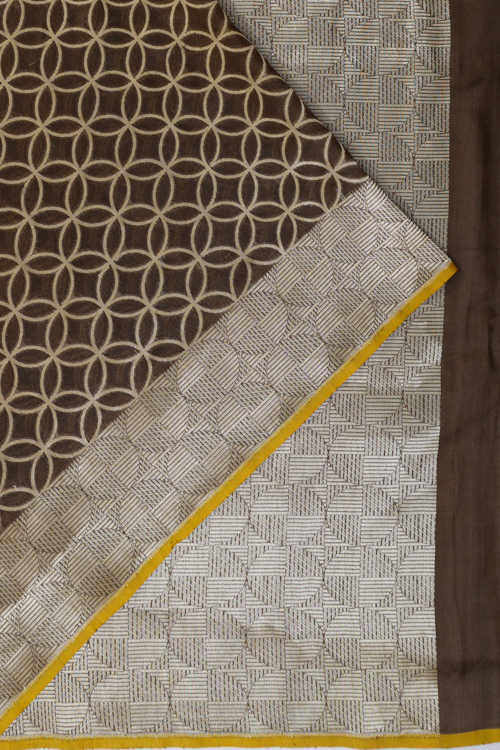 Vaanya Banaras Kora Organza Brocade Green Saree