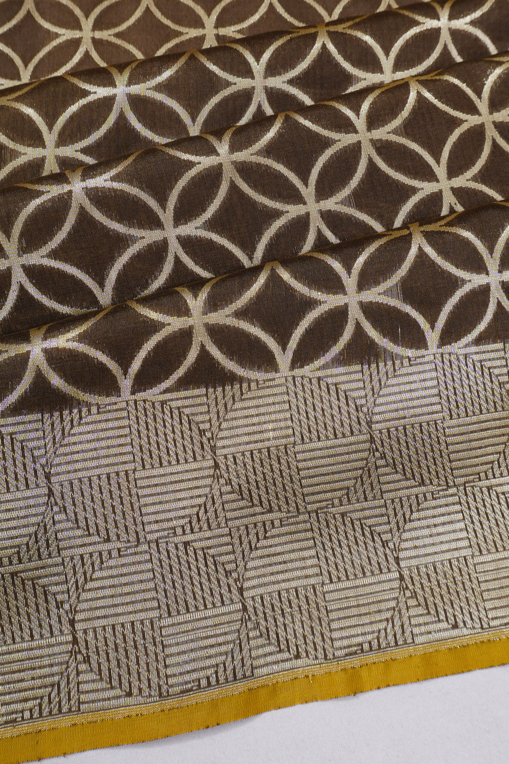 Vaanya Banaras Kora Organza Brocade Green Saree
