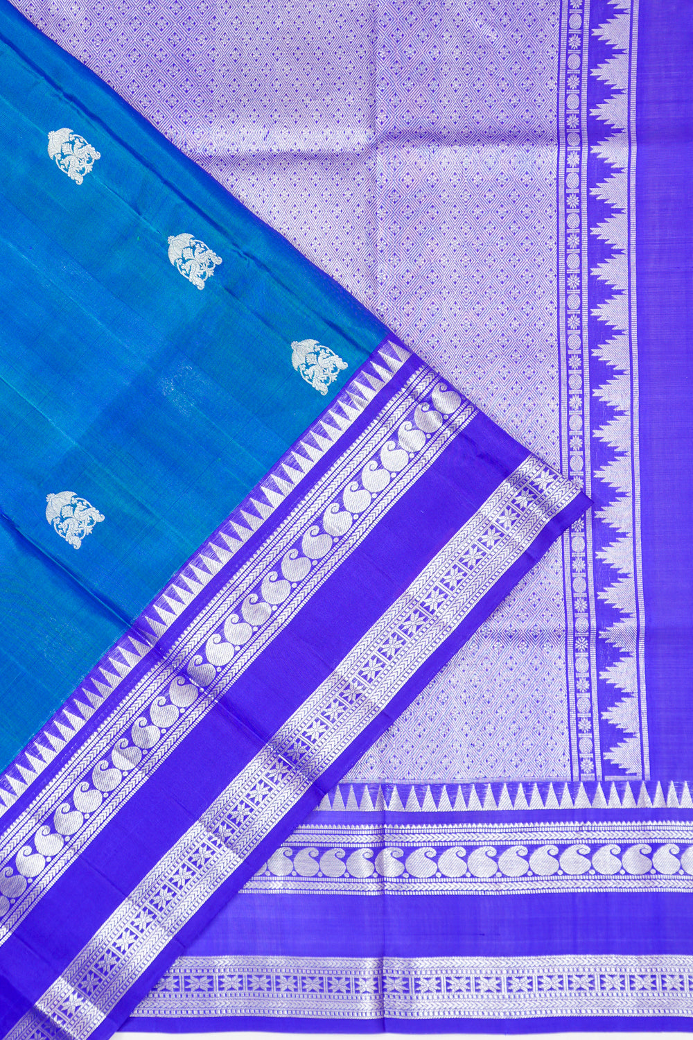 Venkatagiri Silk Butta Blue Saree