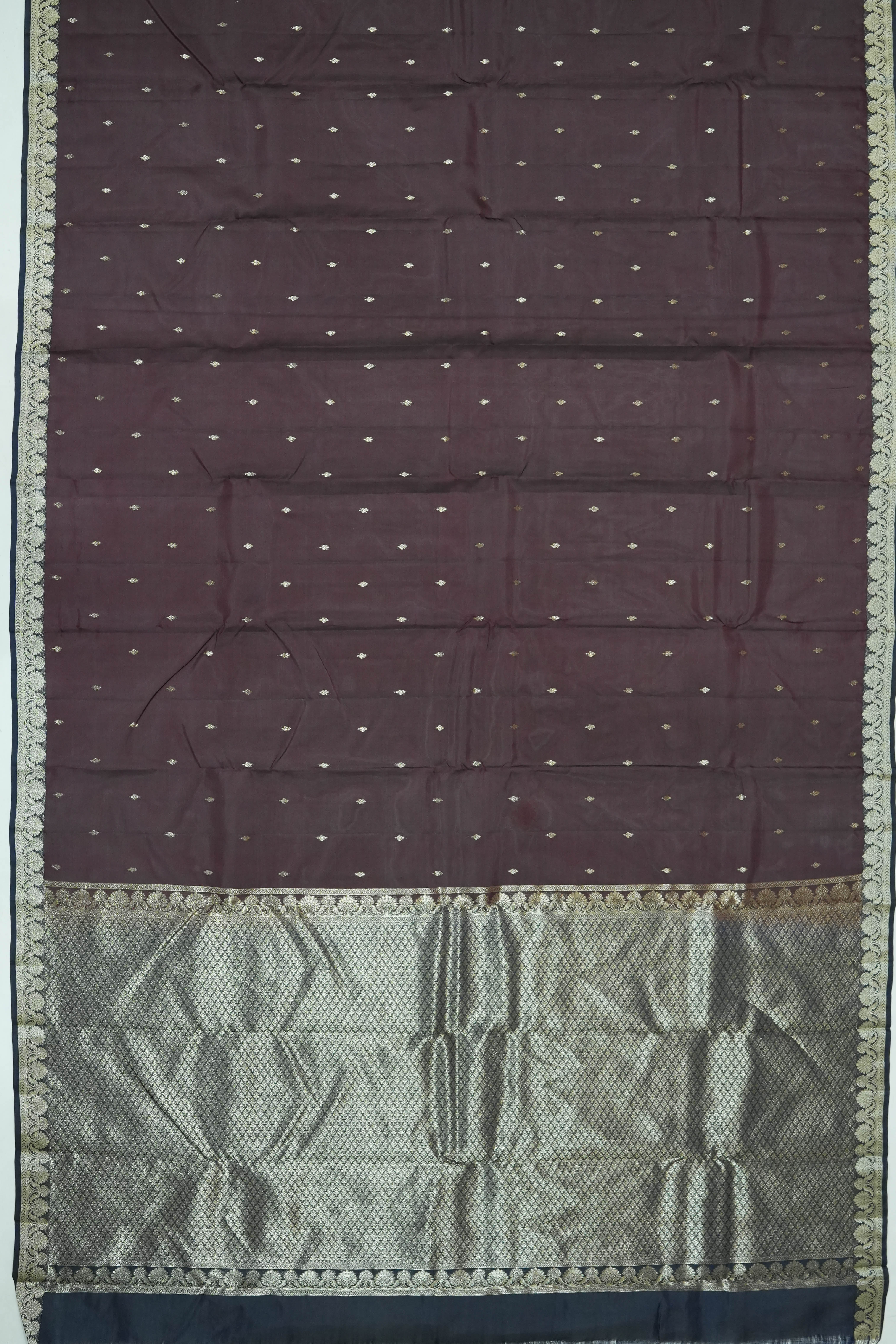 Soft Silk Butta Brown Saree