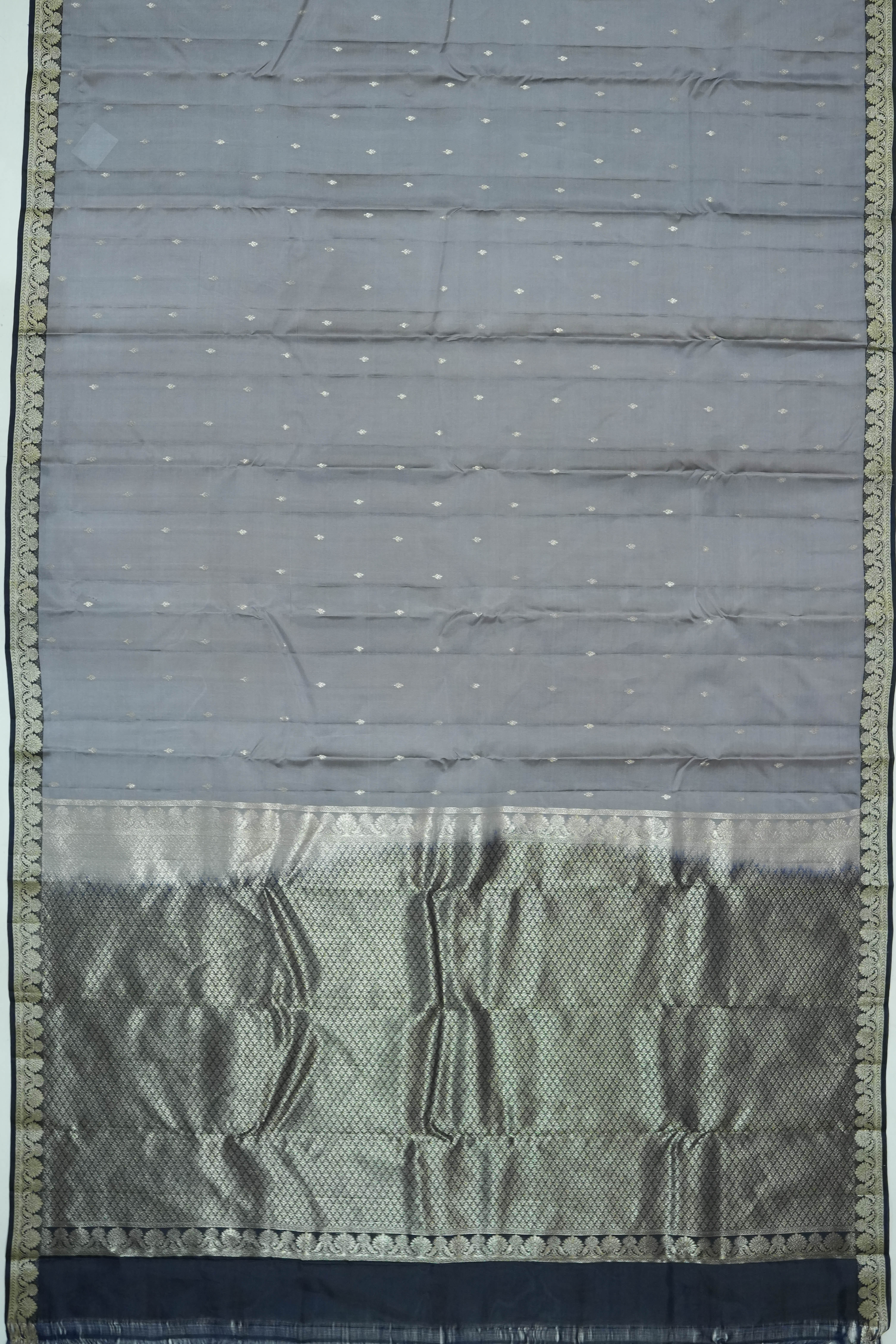 Soft Silk Butta Grey Saree