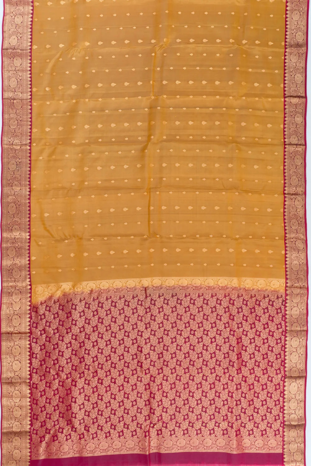 Soft Silk Butta Rust Brown Saree