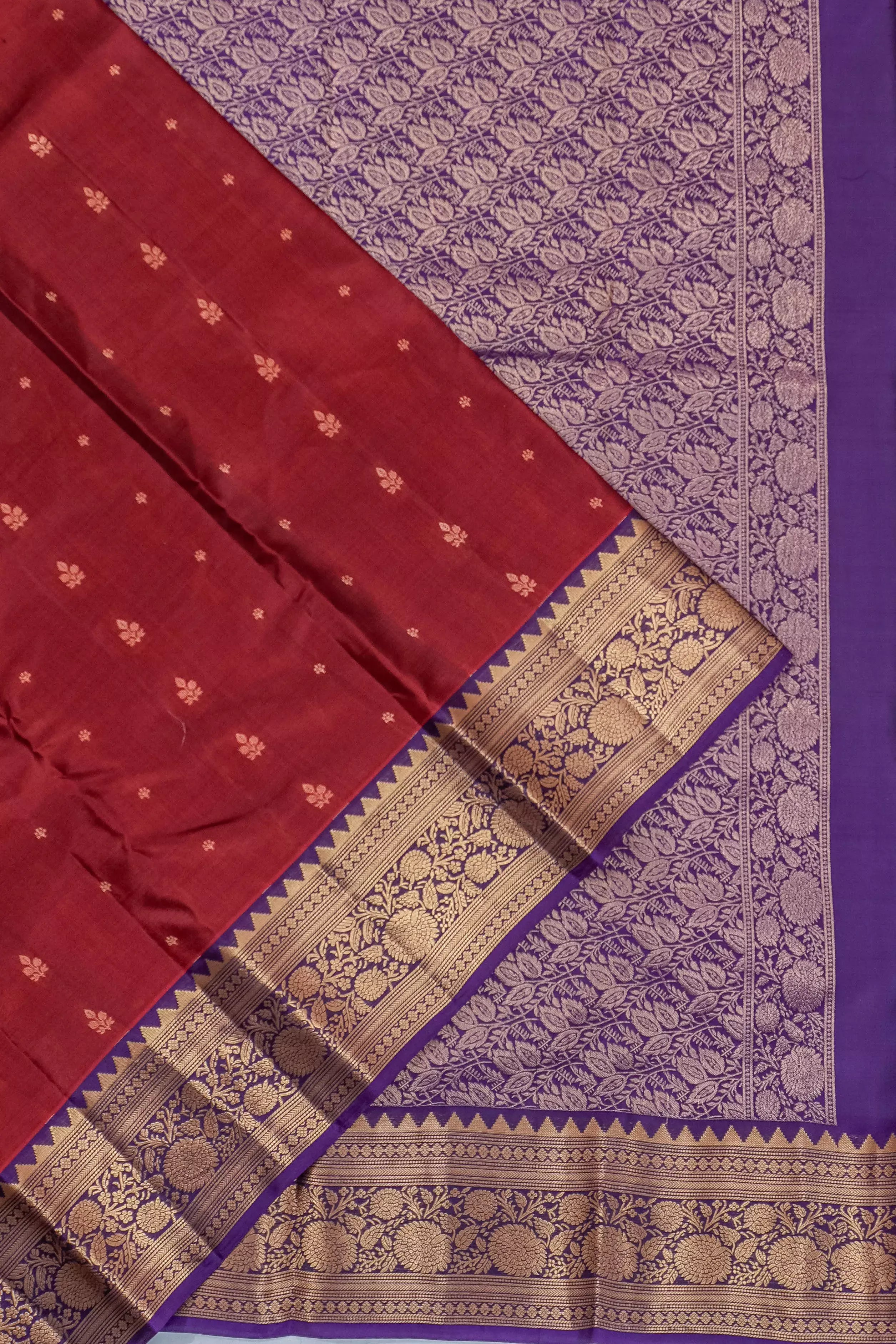 Soft Silk Butta Maroon Saree