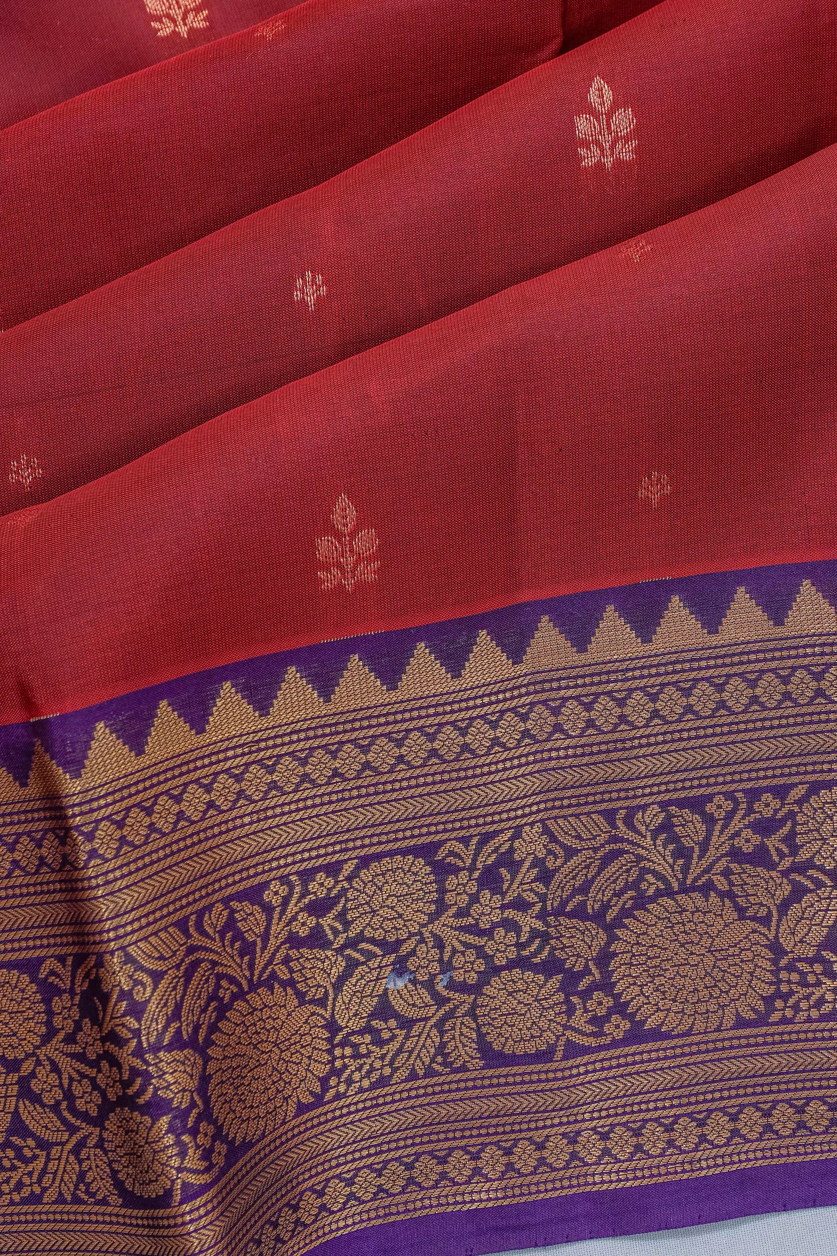 Soft Silk Butta Maroon Saree