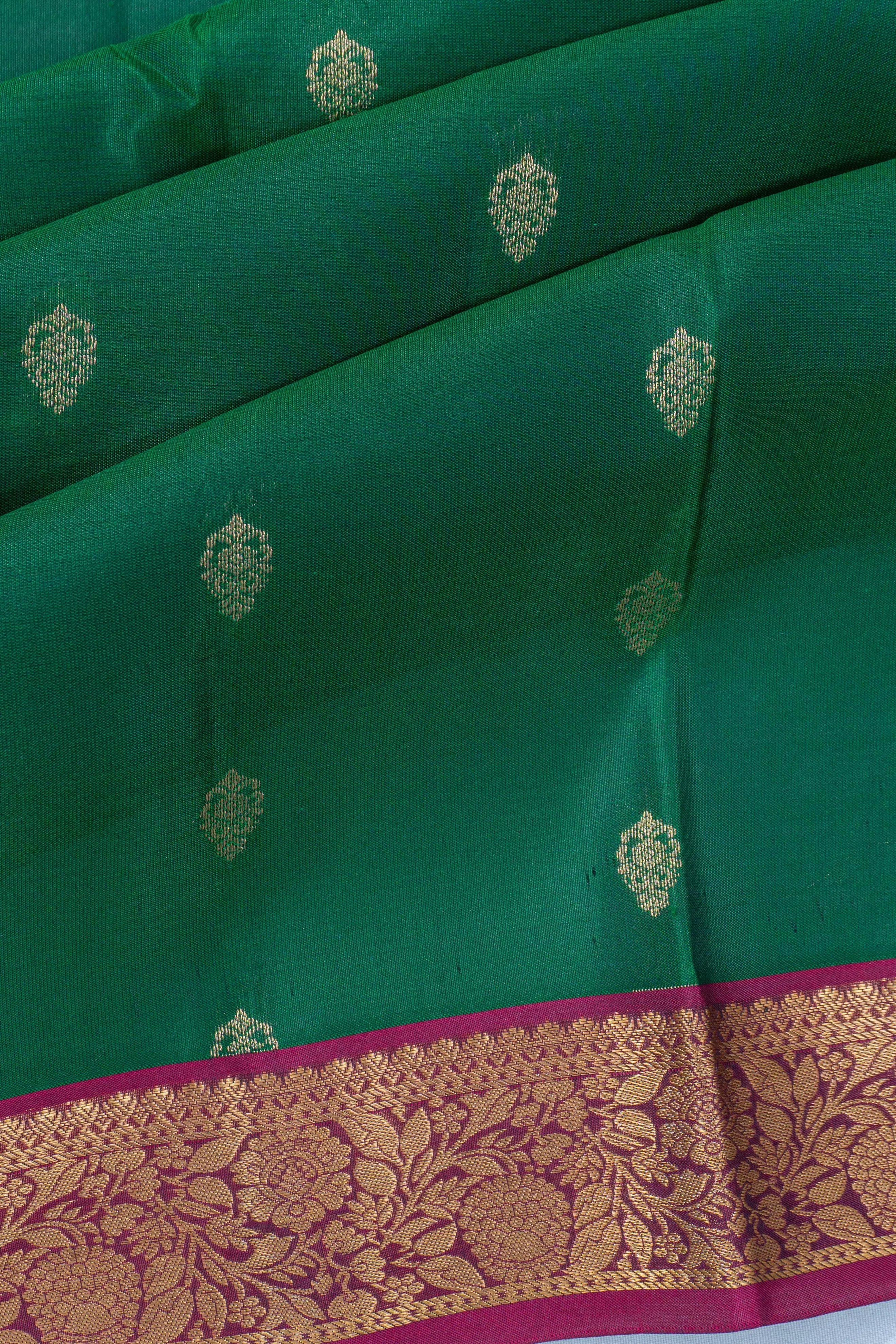 Soft Silk Butta Green Saree