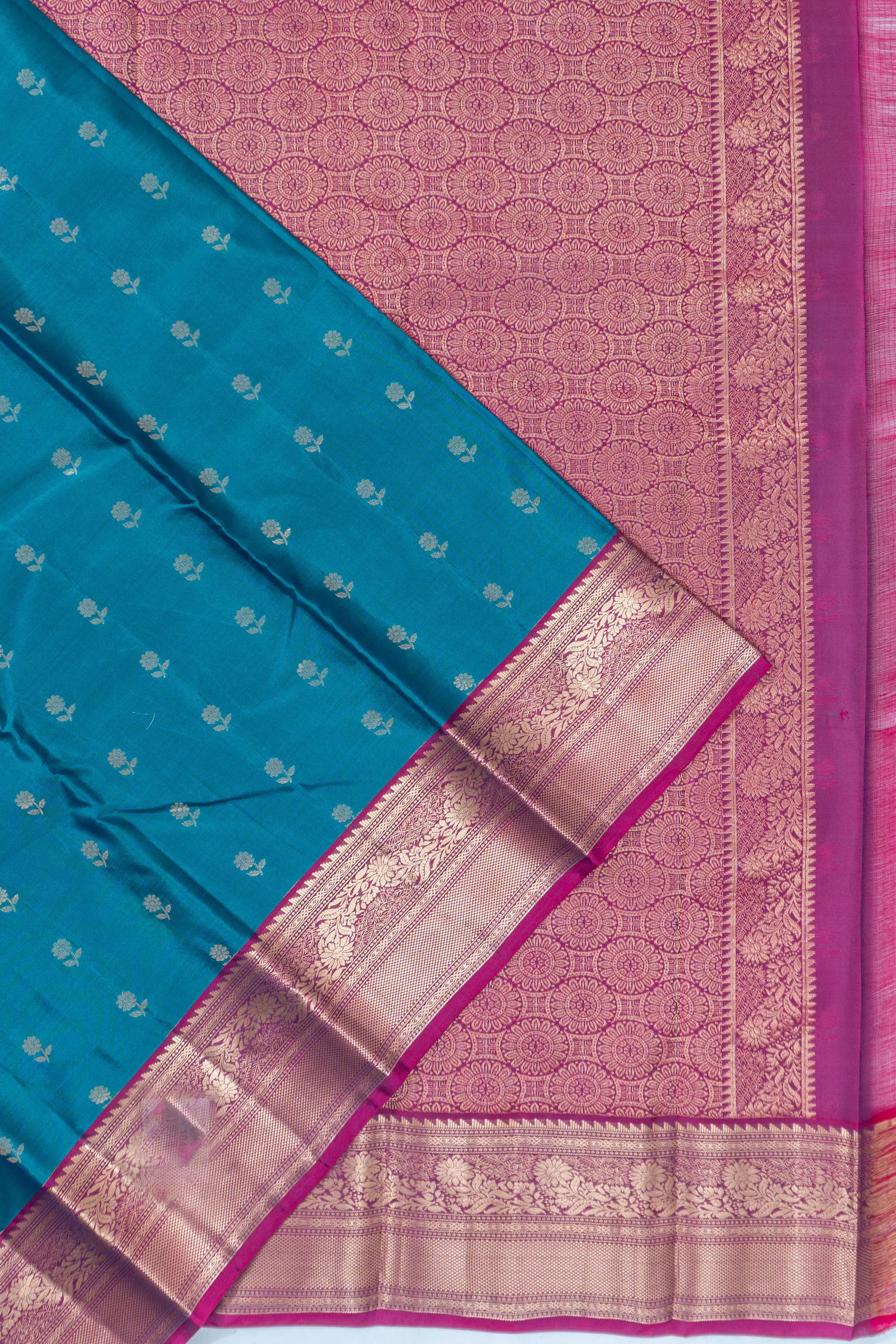 Soft Silk Butta Aqua Blue Saree