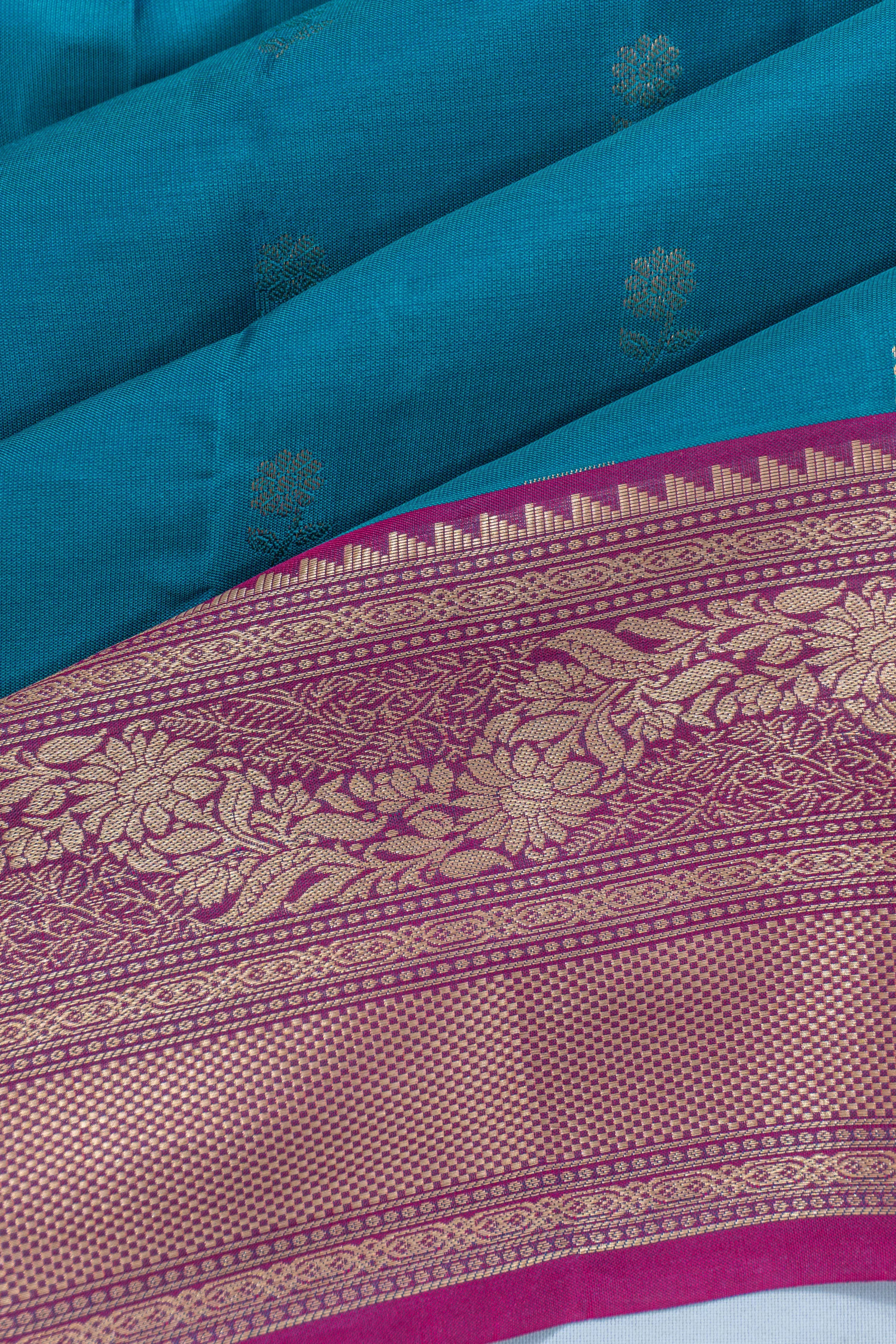Soft Silk Butta Aqua Blue Saree