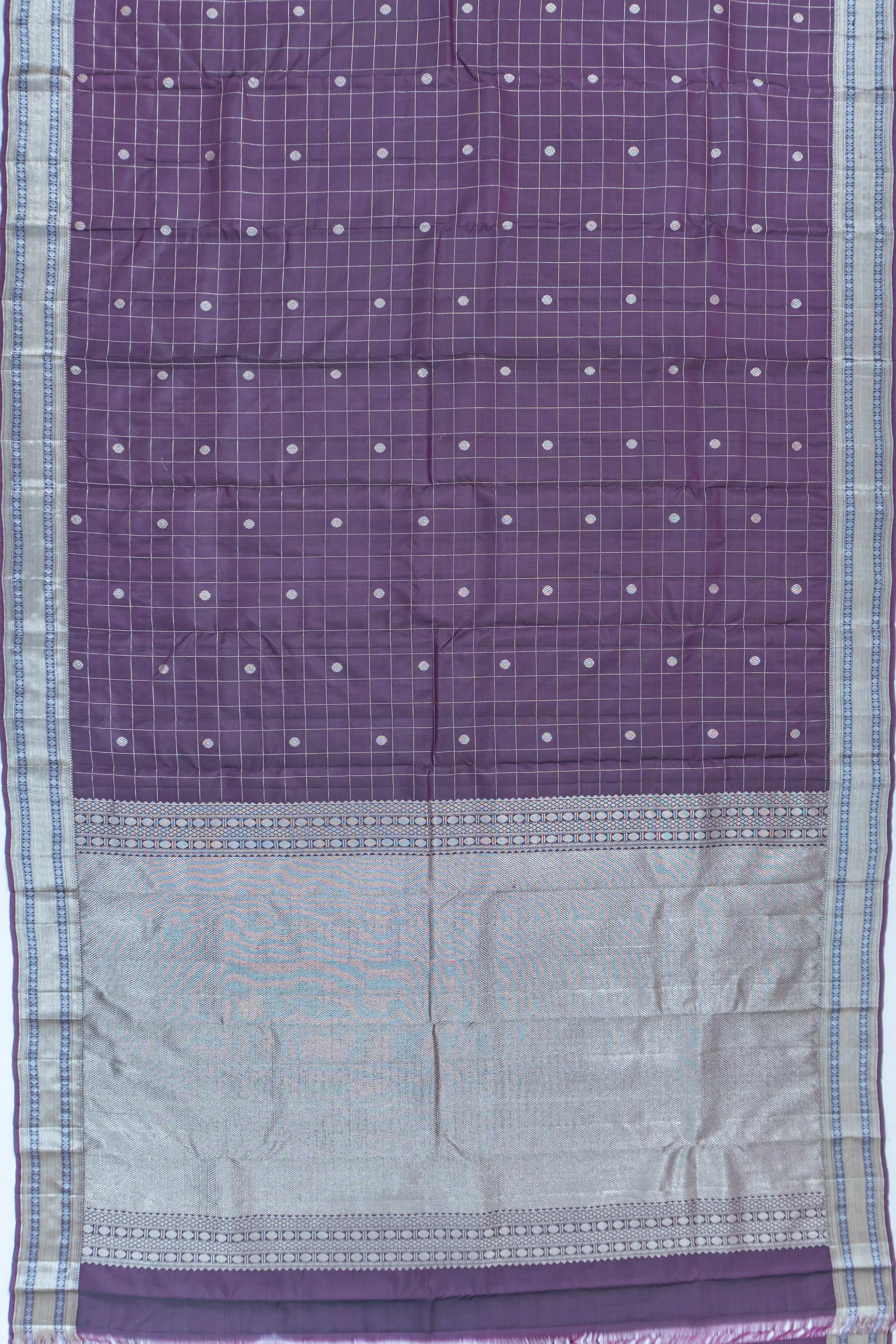 Soft Silk Checks And Butta Purple Saree