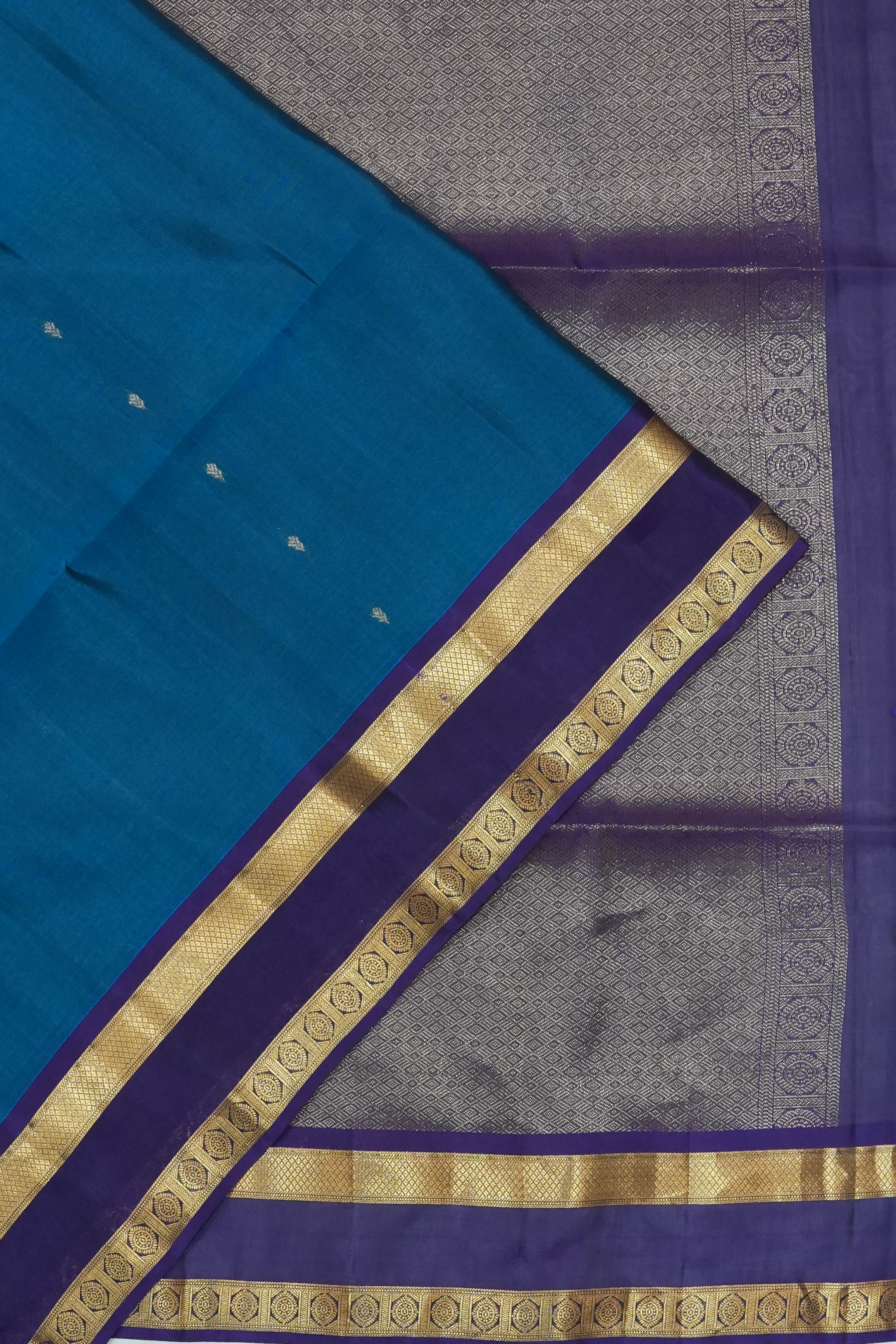 Soft Silk Butta Blue Saree