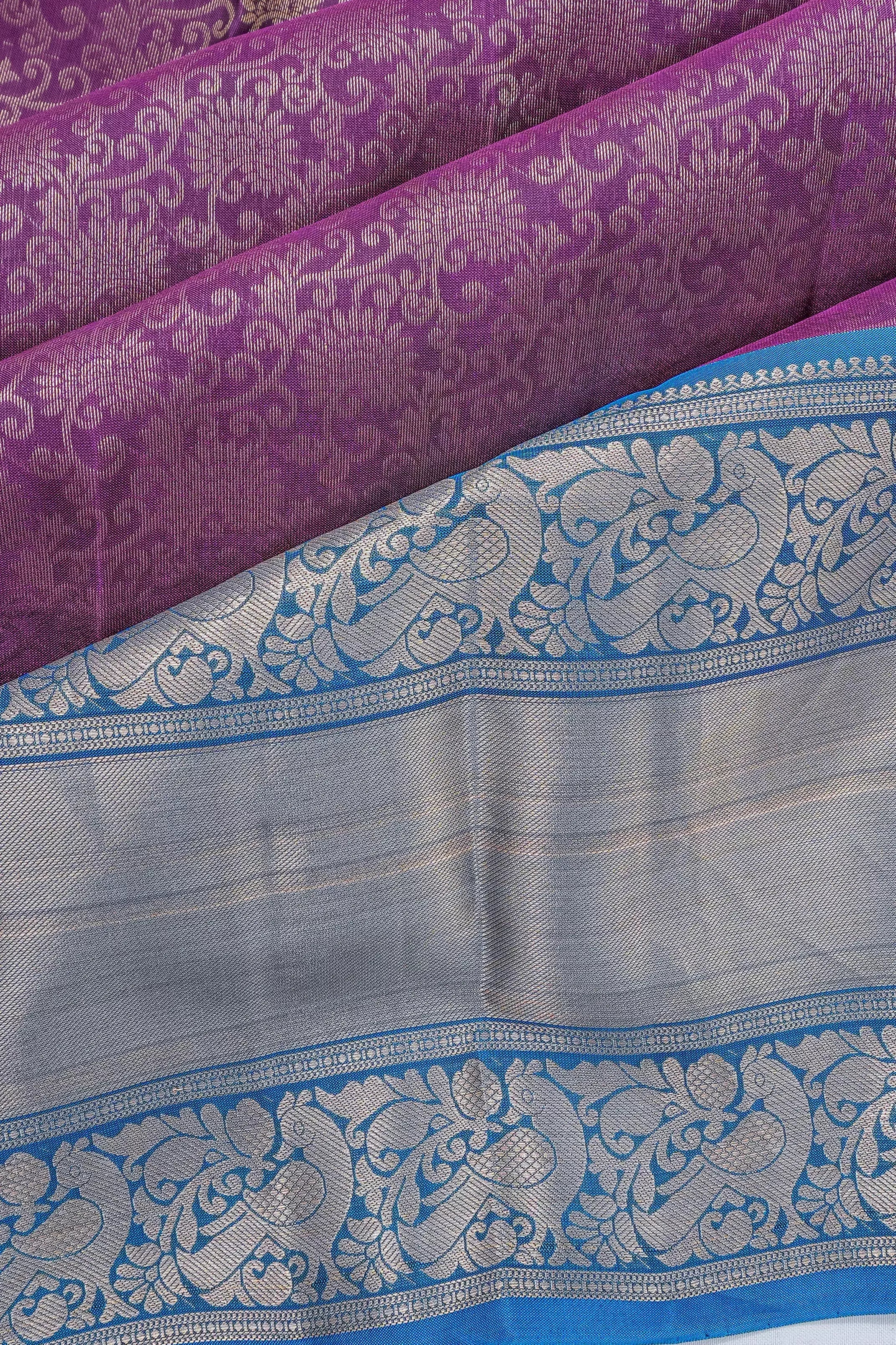 Soft Silk Jaal Purple Saree
