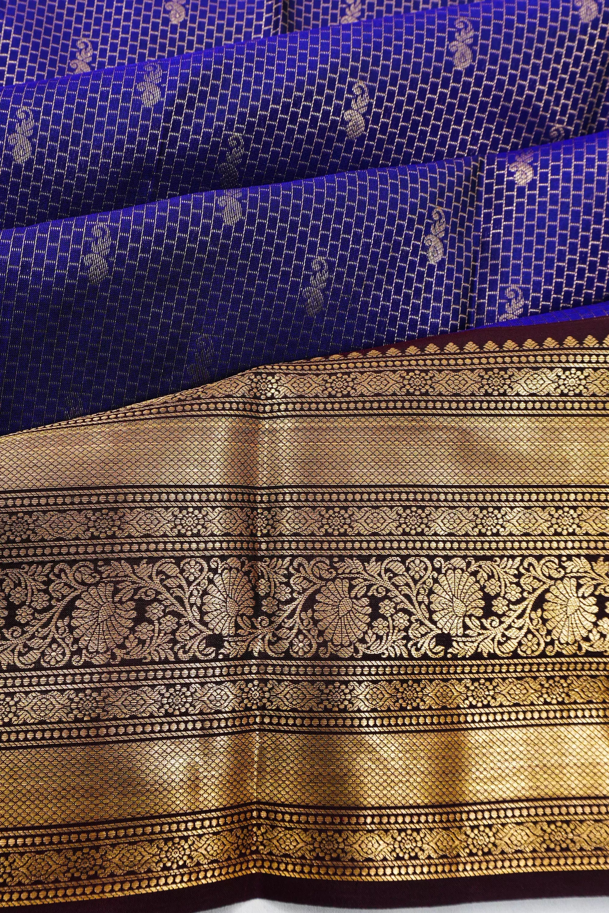 Soft Silk Brocade Blue Saree