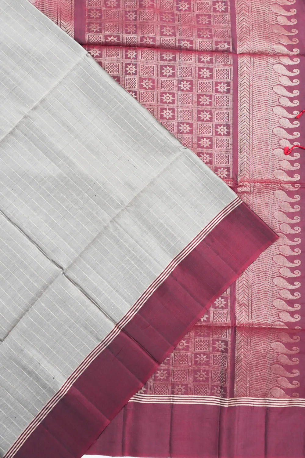 Soft Silk Lines Grey Saree