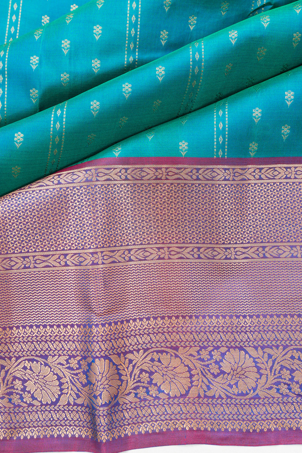 Soft Silk Brocade Blue Saree