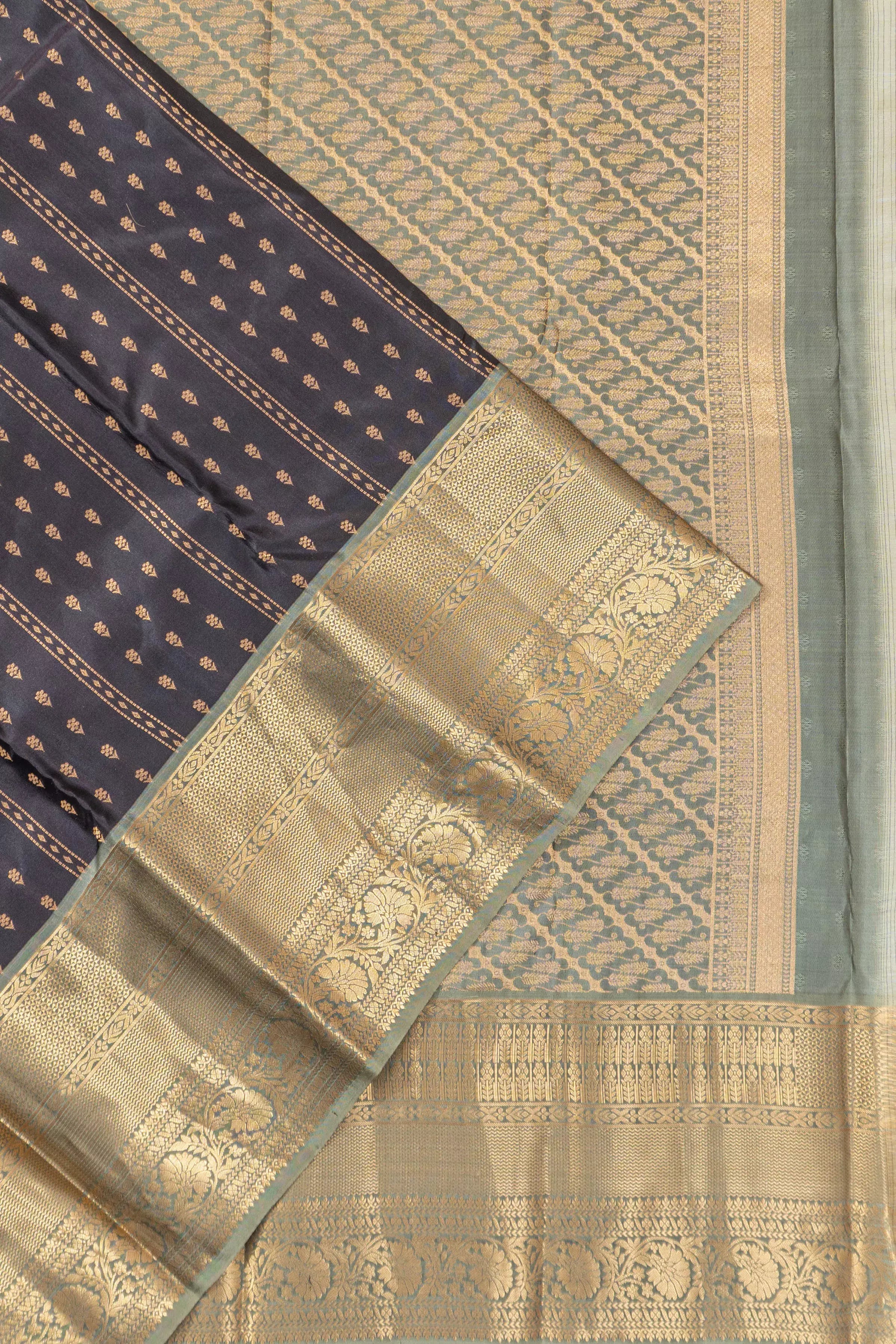 Soft Silk Brocade Black Saree