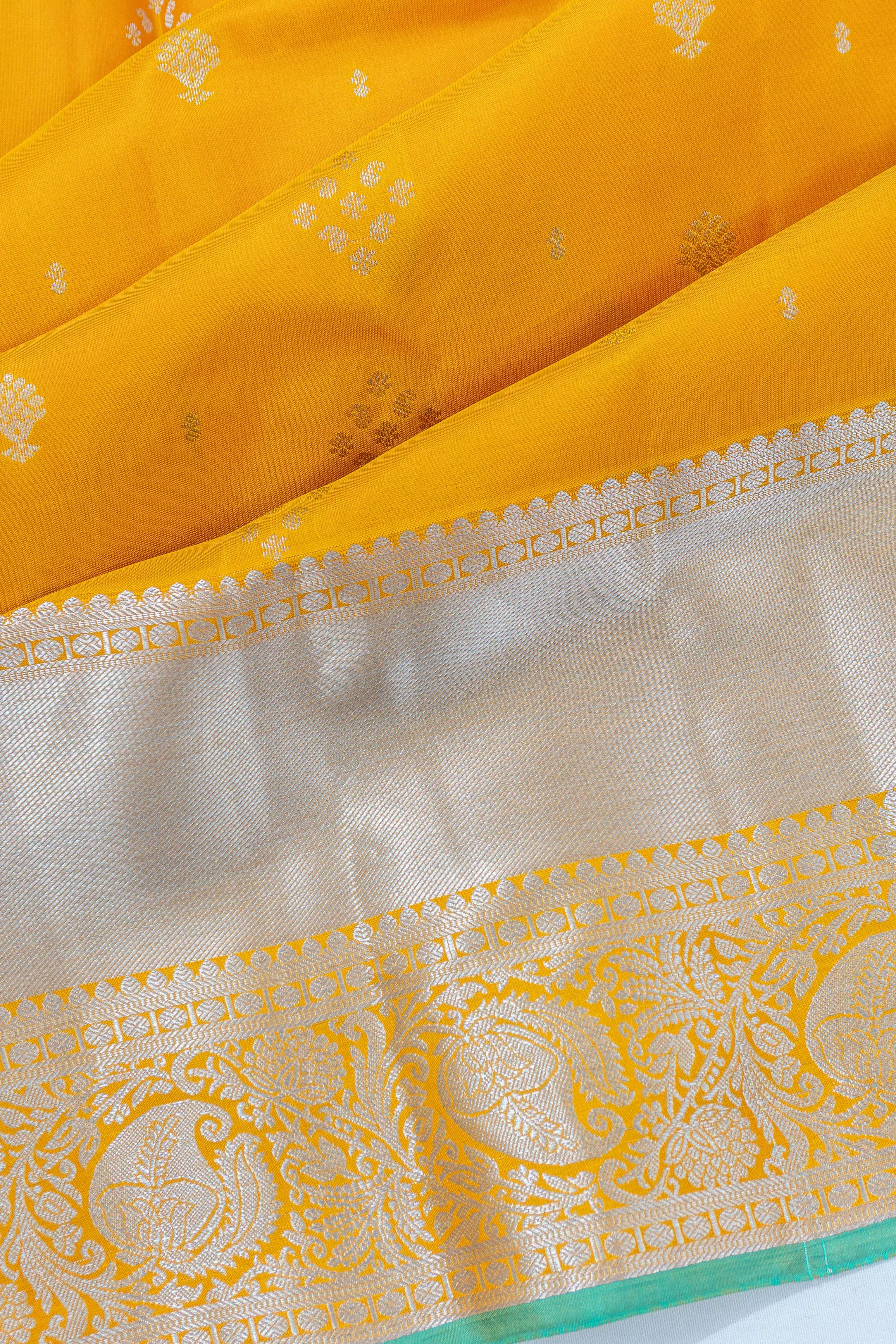 Soft Silk Butta Yellow Saree