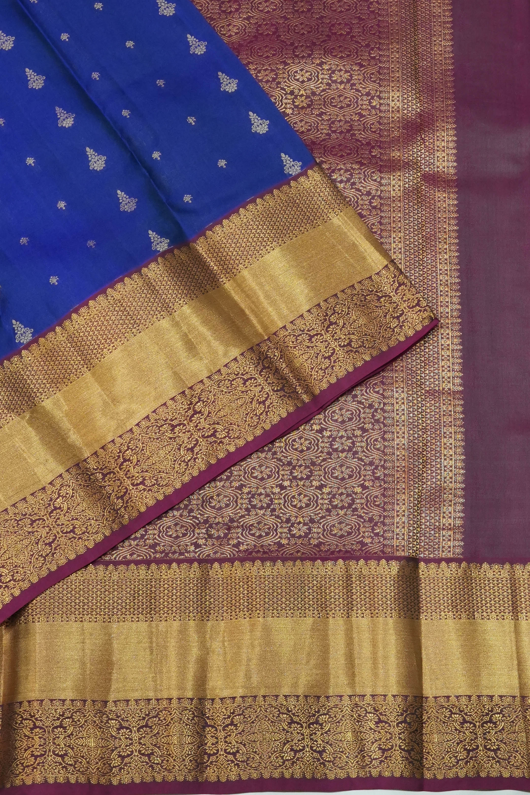 Soft Silk Butta Blue Saree