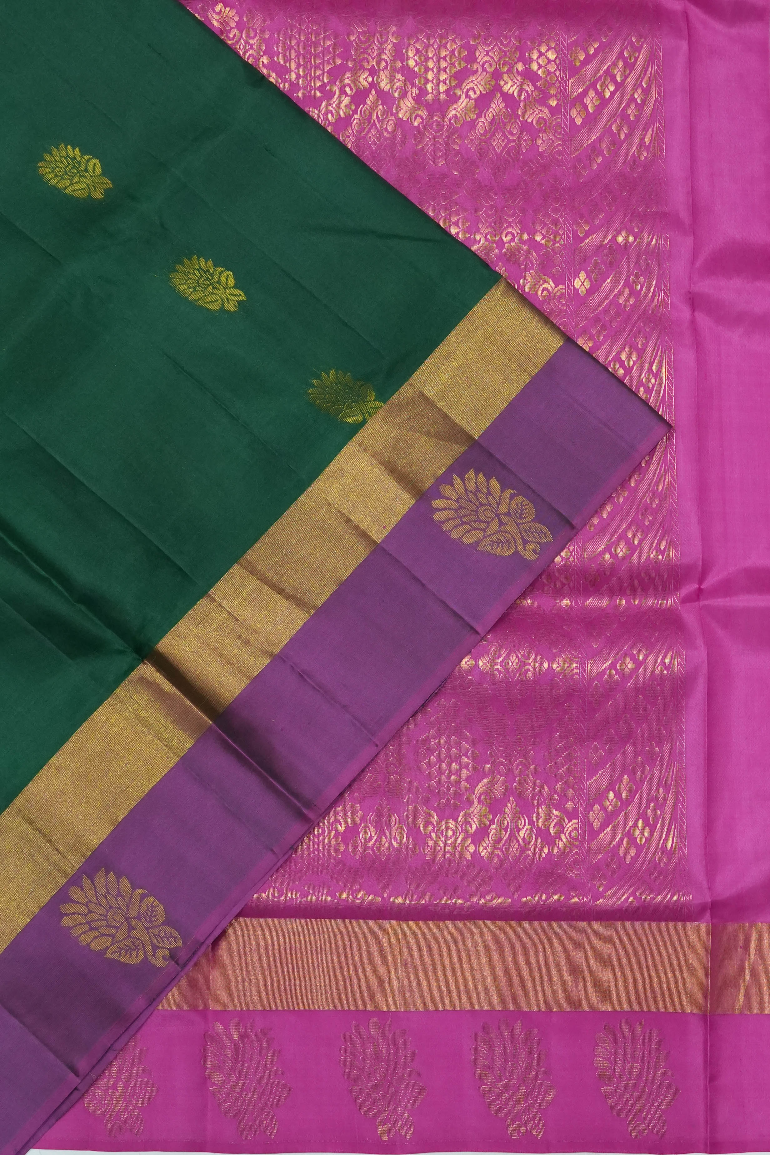 Soft Silk Butta Green Saree