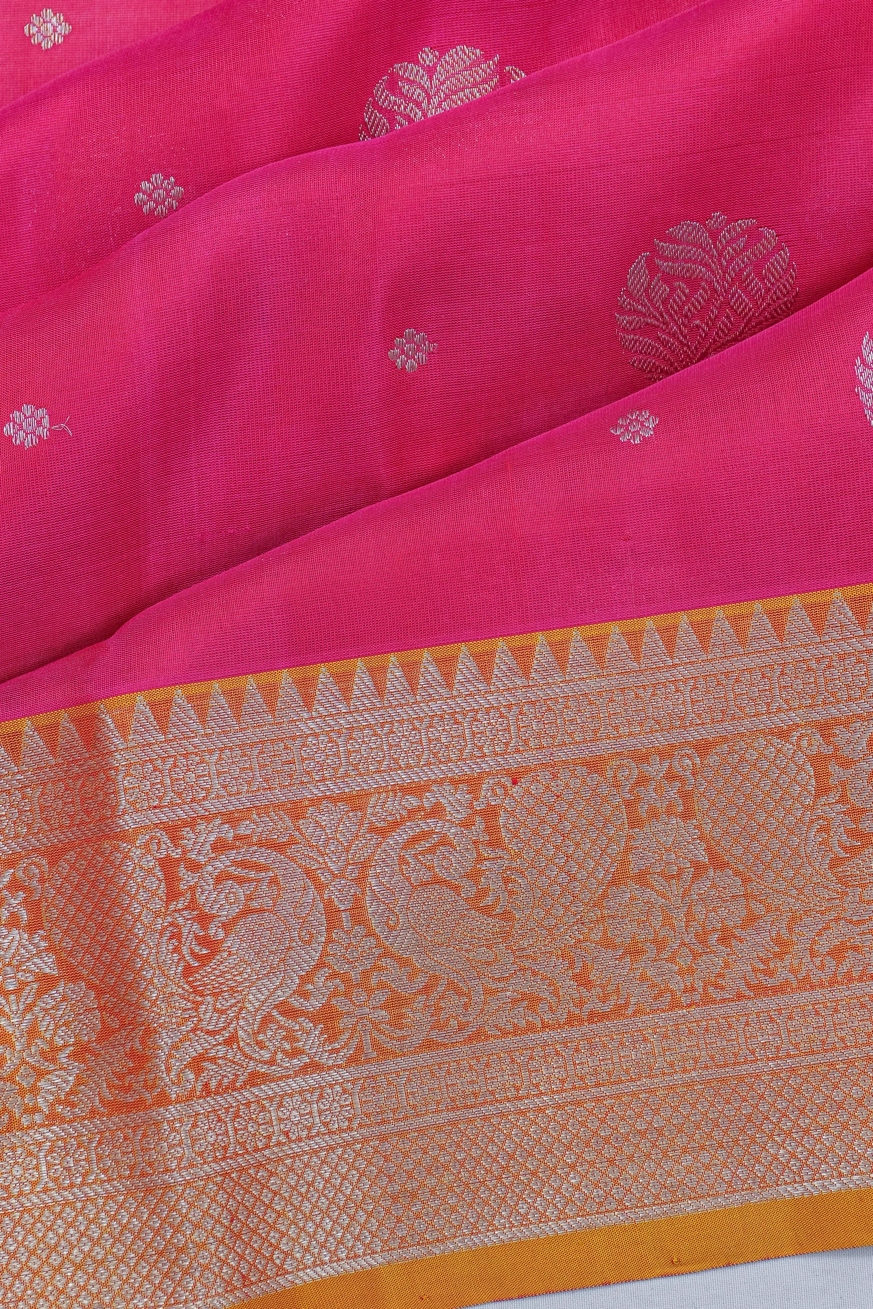 Venkatagiri Silk Butta Pink Saree