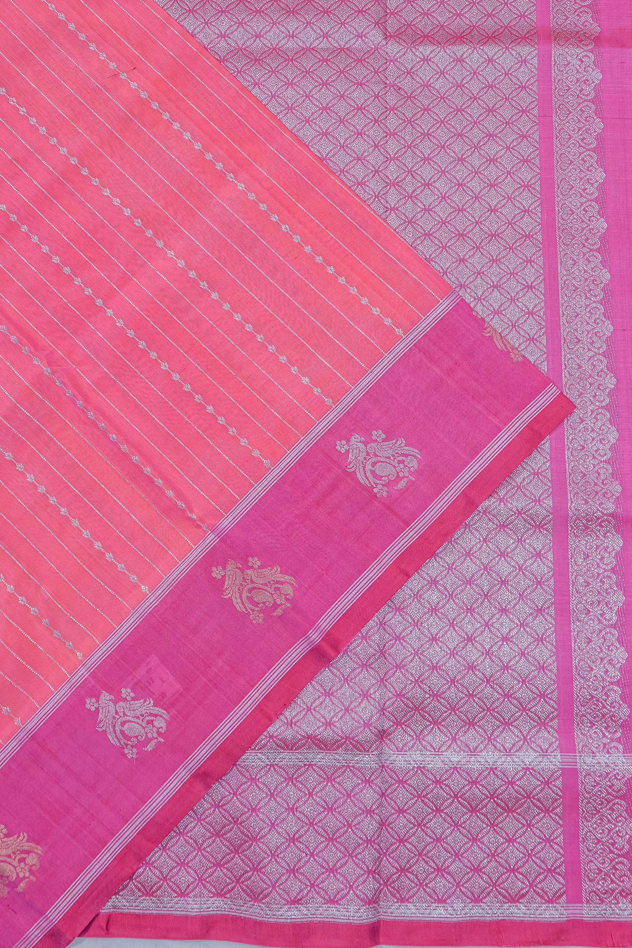 Venkatagiri Silk Lines Pink Saree