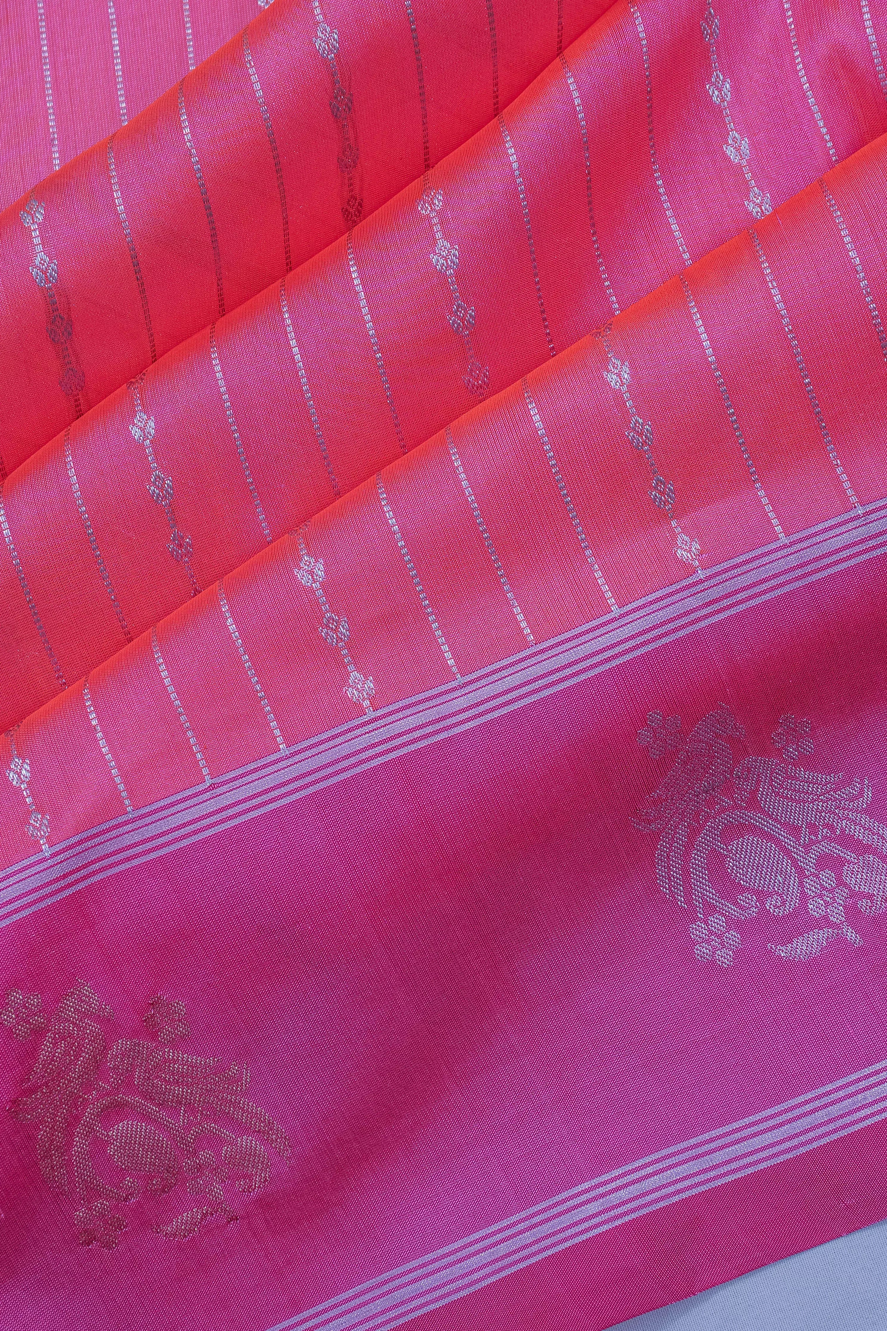 Venkatagiri Silk Lines Pink Saree