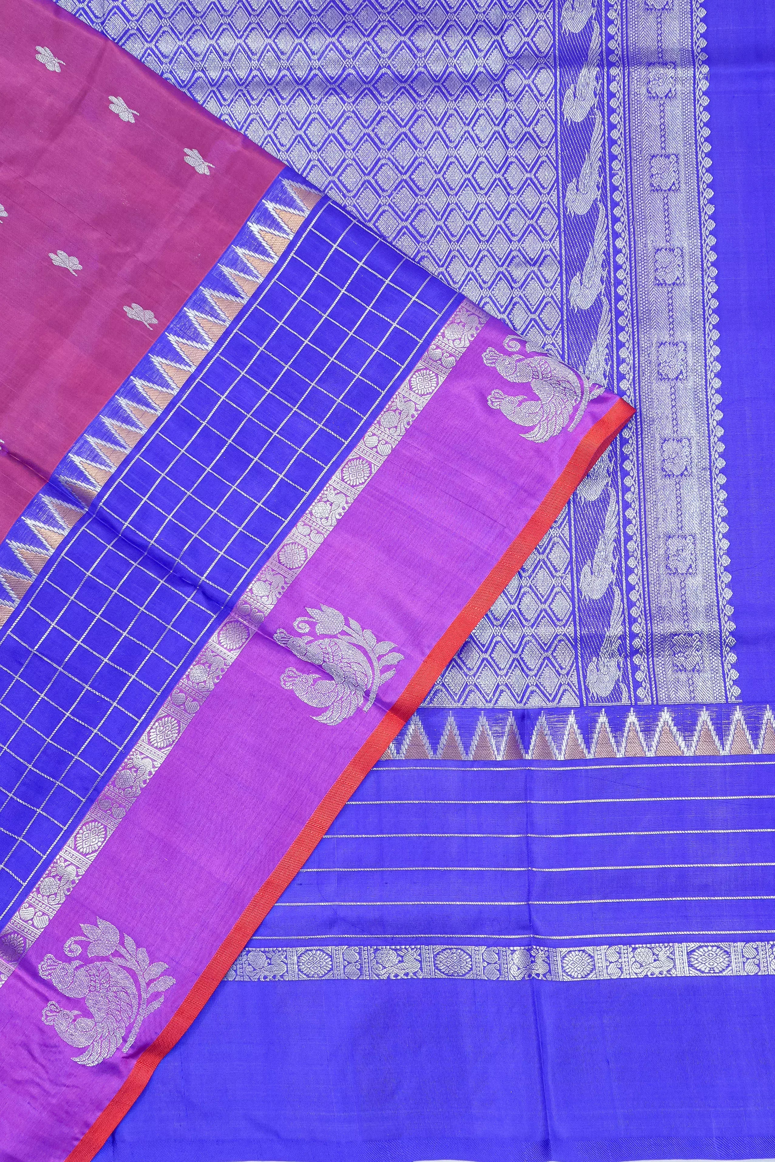 Venkatagiri Silk Butta Purple Saree