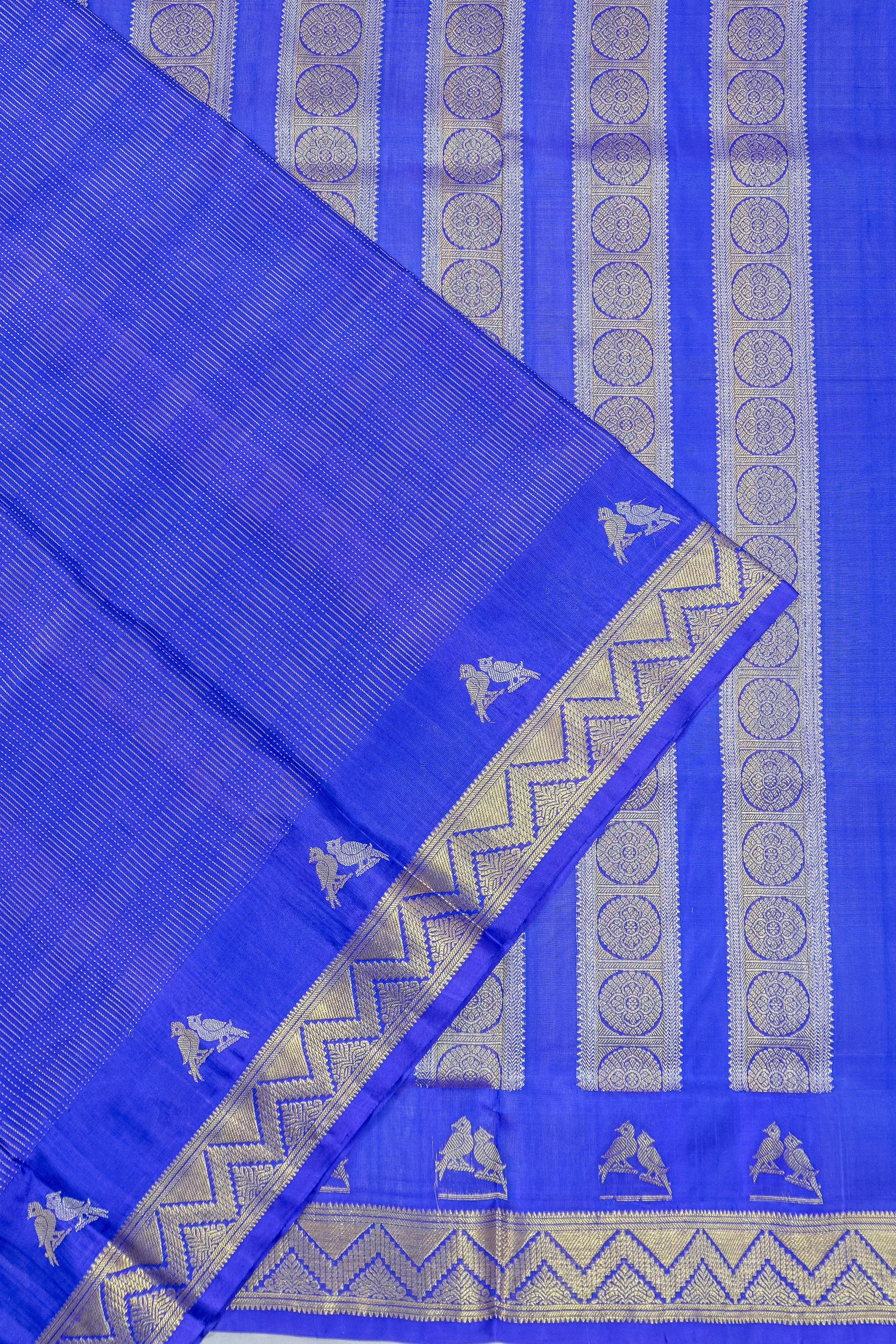Venkatagiri Silk Brocade Royal Blue Saree