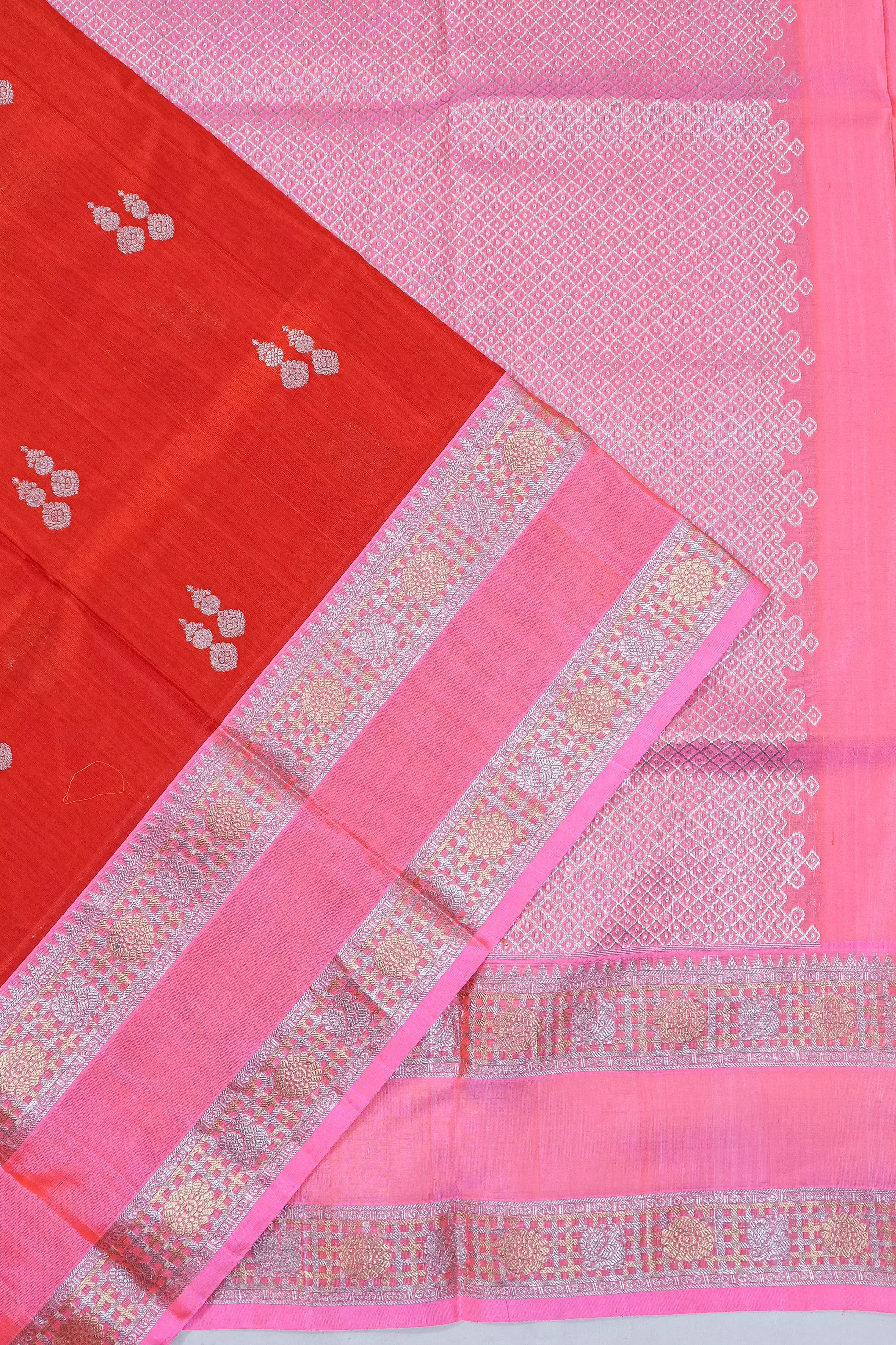 Venkatagiri Silk Butta Red Saree