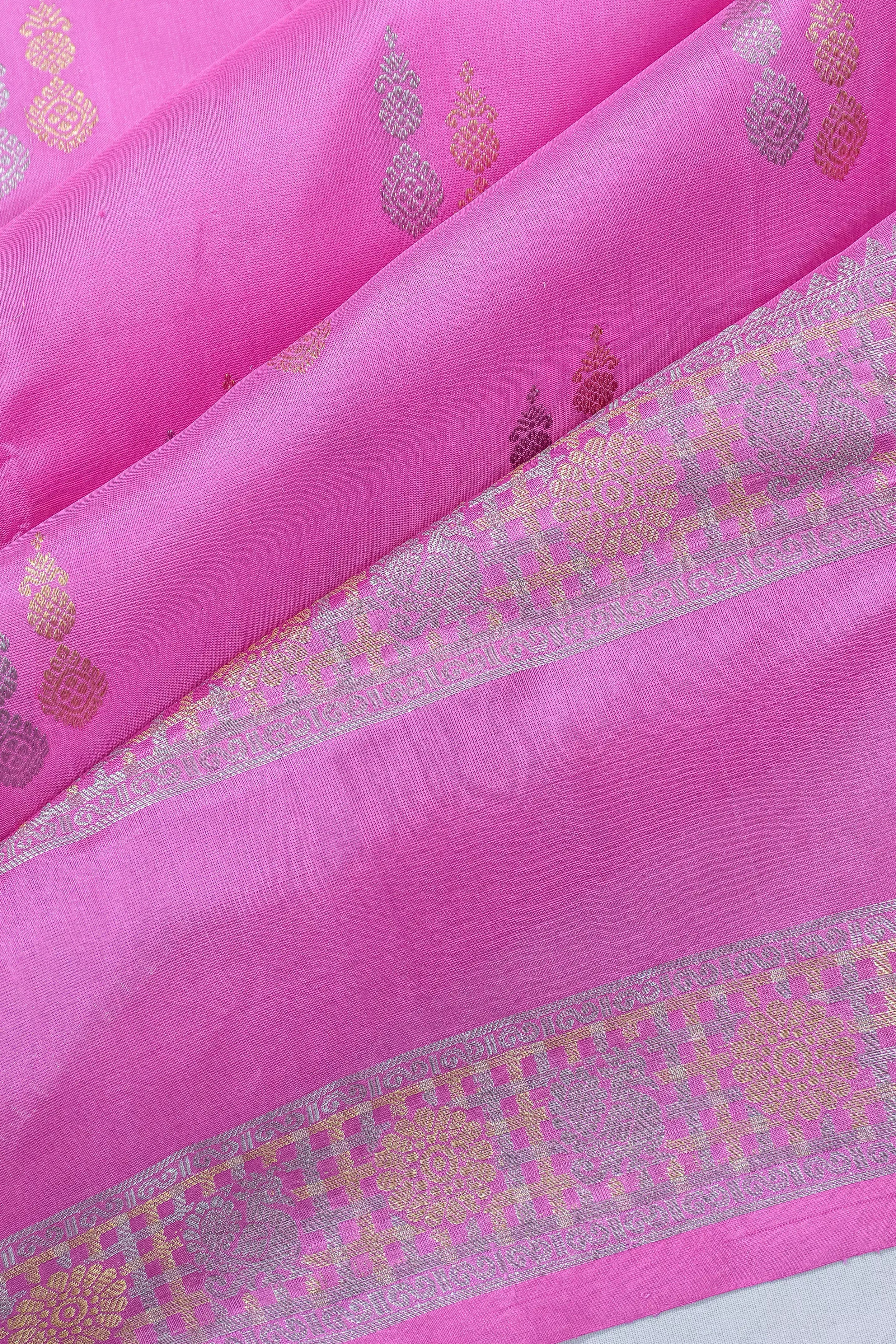 Venkatagiri Silk Butta Pink Saree