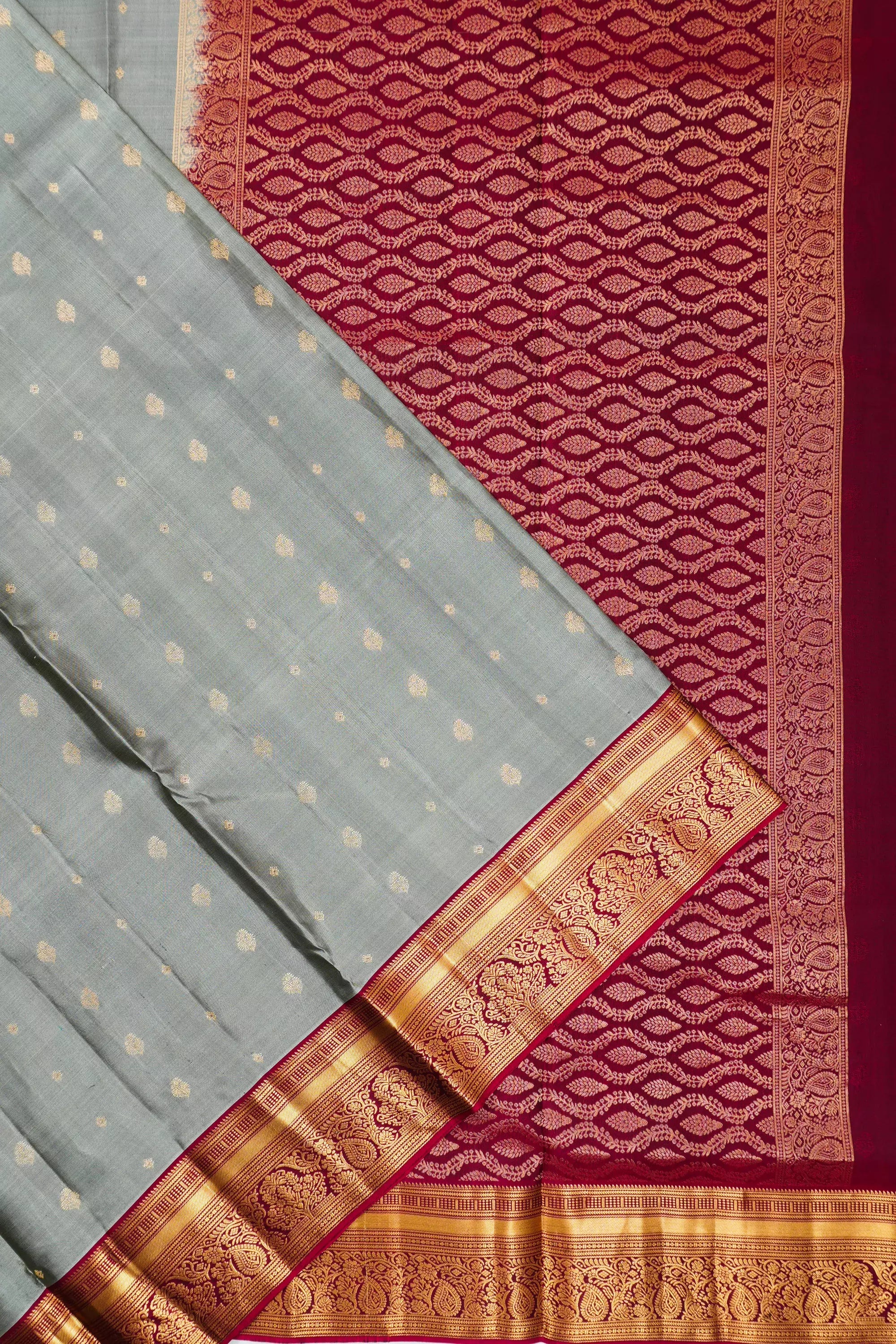 Soft Silk Brocade Grey Saree