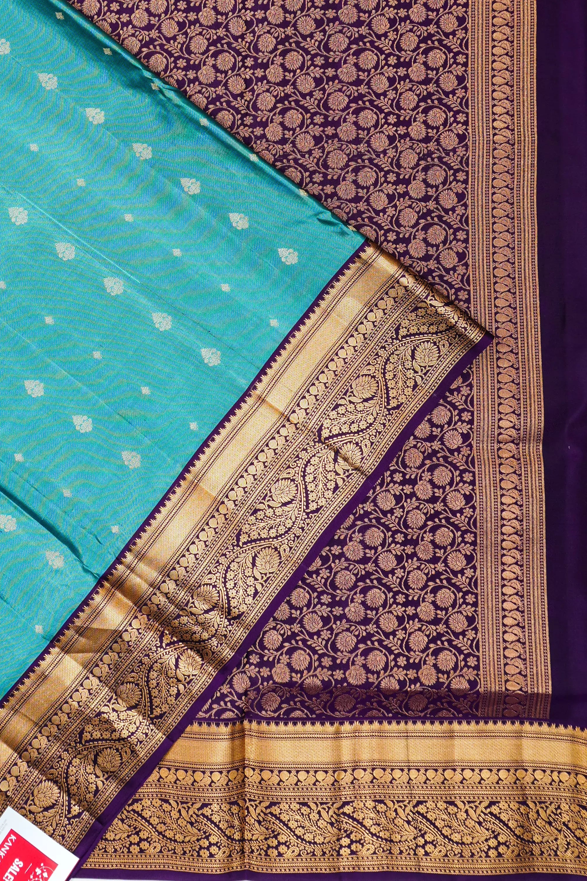 Soft Silk Brocade Blue Saree