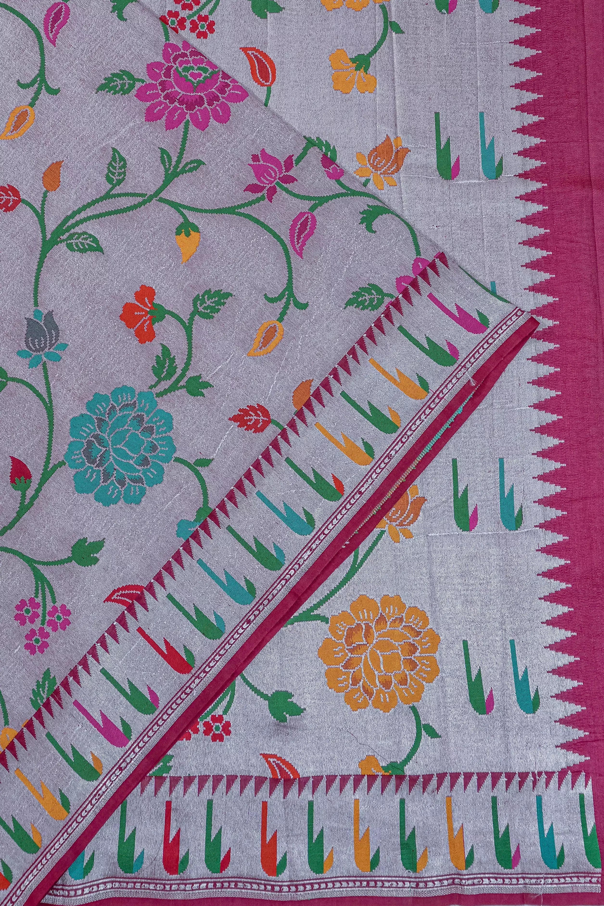 Vaanya Banaras Tussar Georgette Jaal Purple Saree