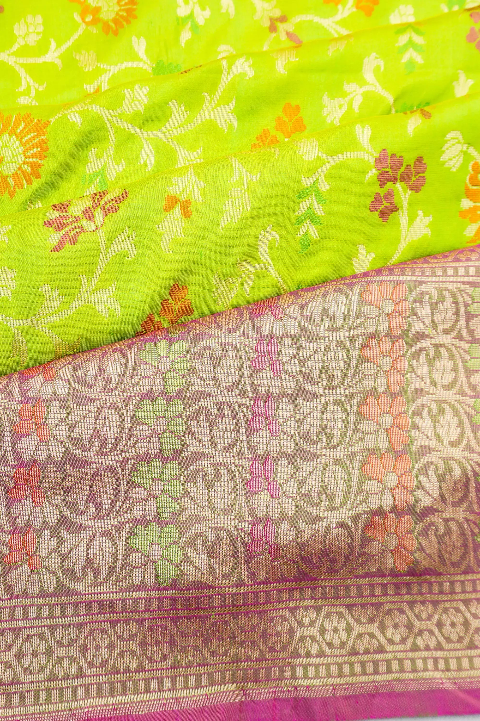 Vaanya Banaras Silk Brocade Pastel Green Saree