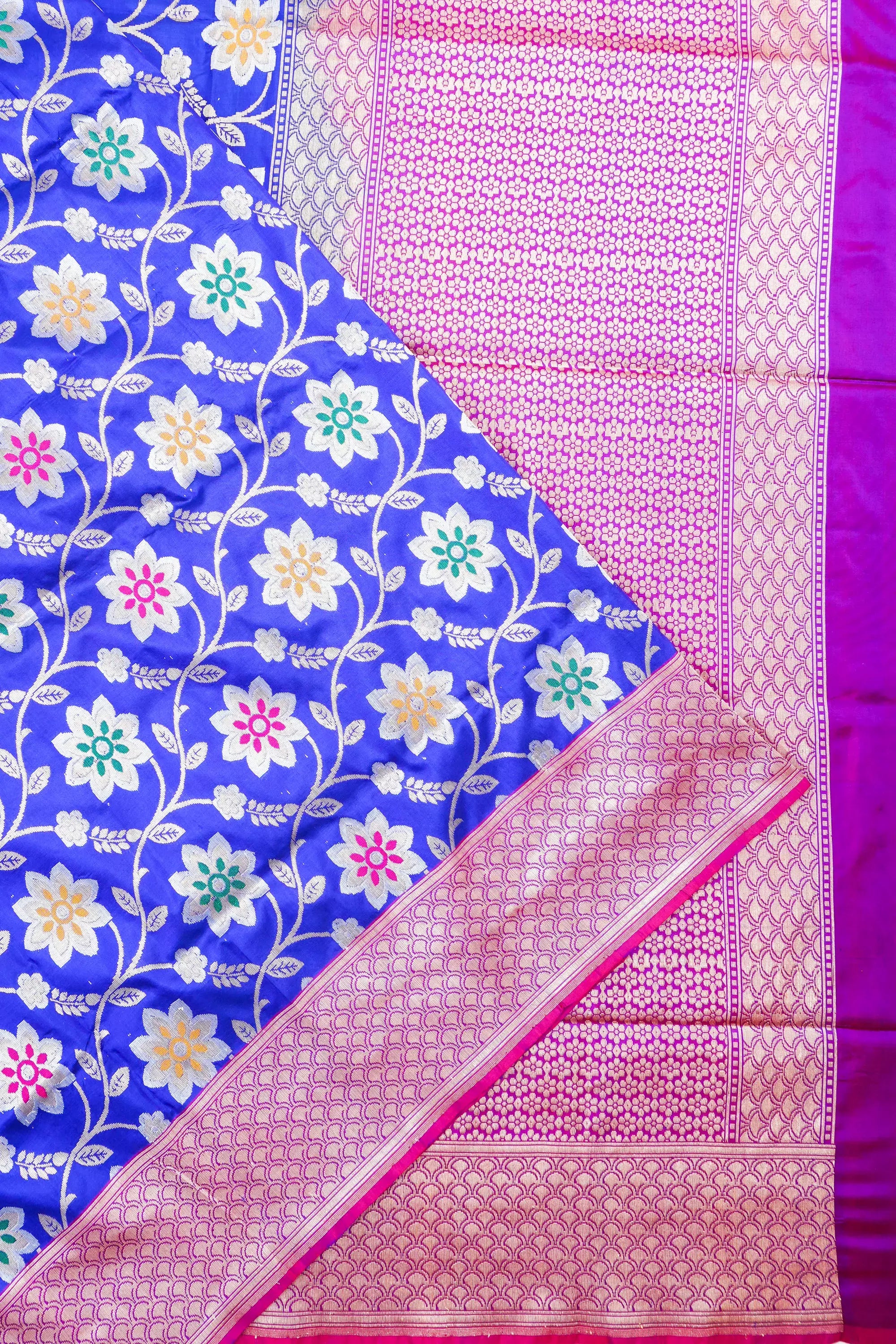 Vaanya Banaras Silk Brocade Blue Saree