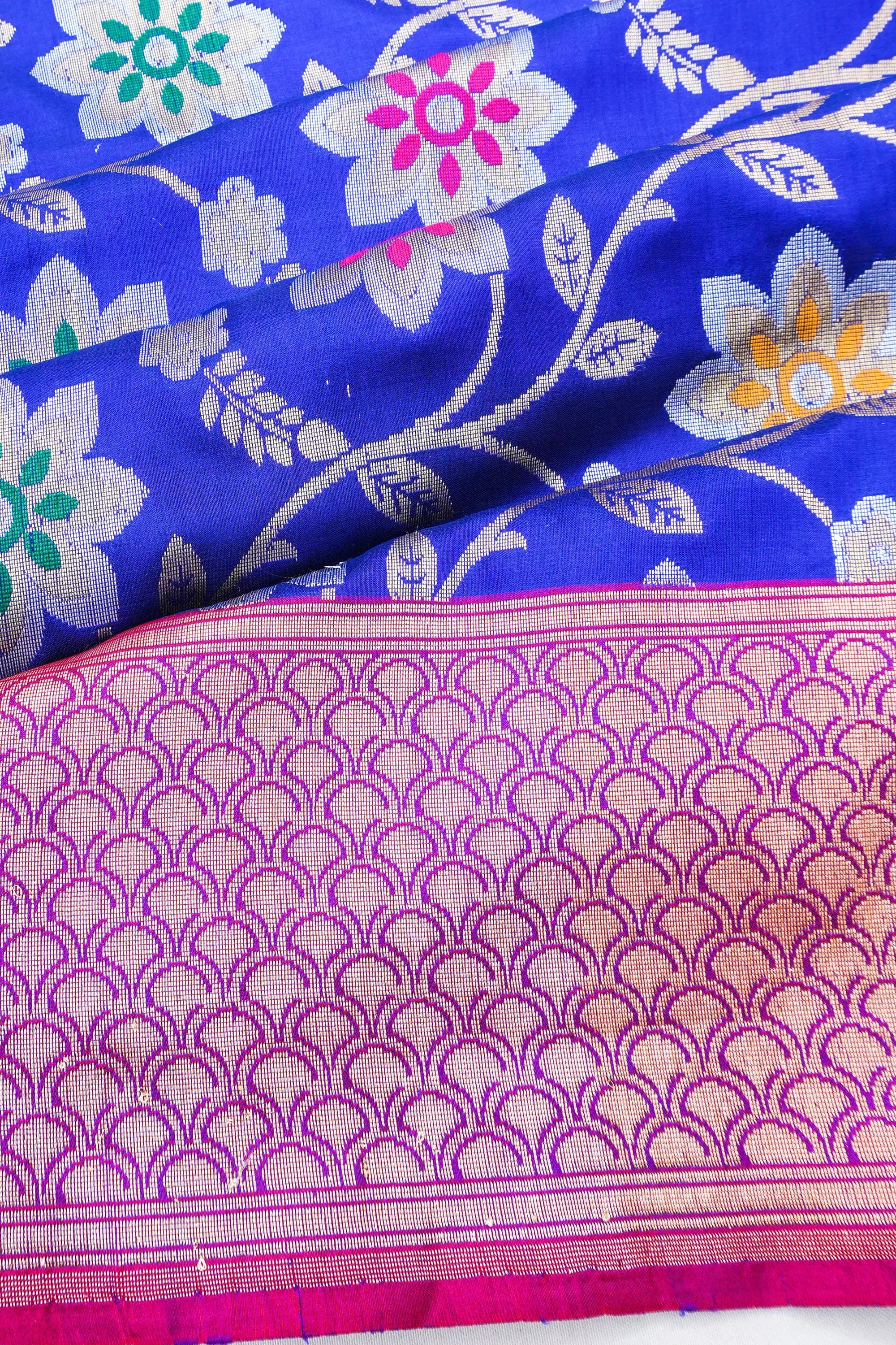 Vaanya Banaras Silk Brocade Blue Saree