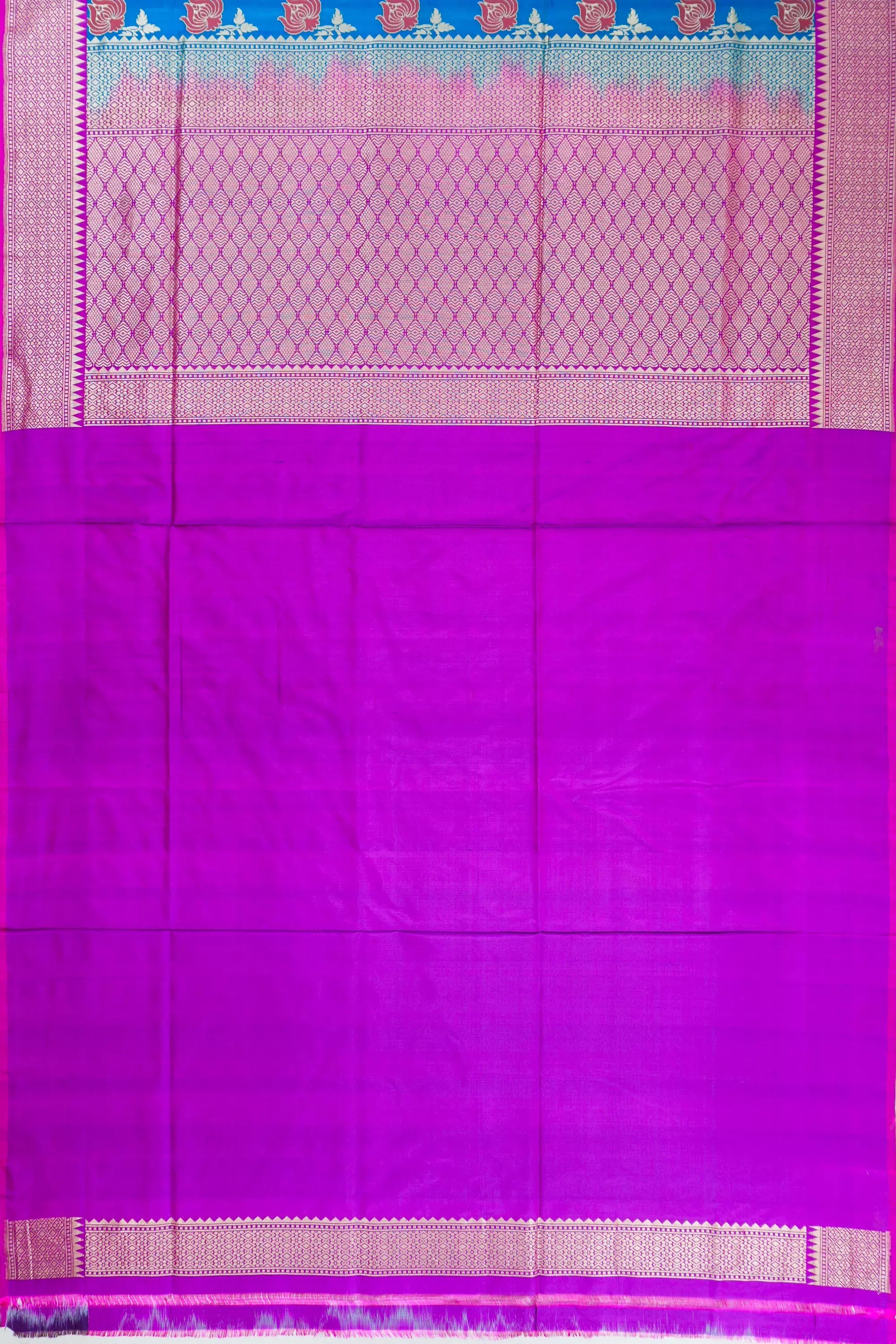 Vaanya Banaras Silk Brocade Blue Saree