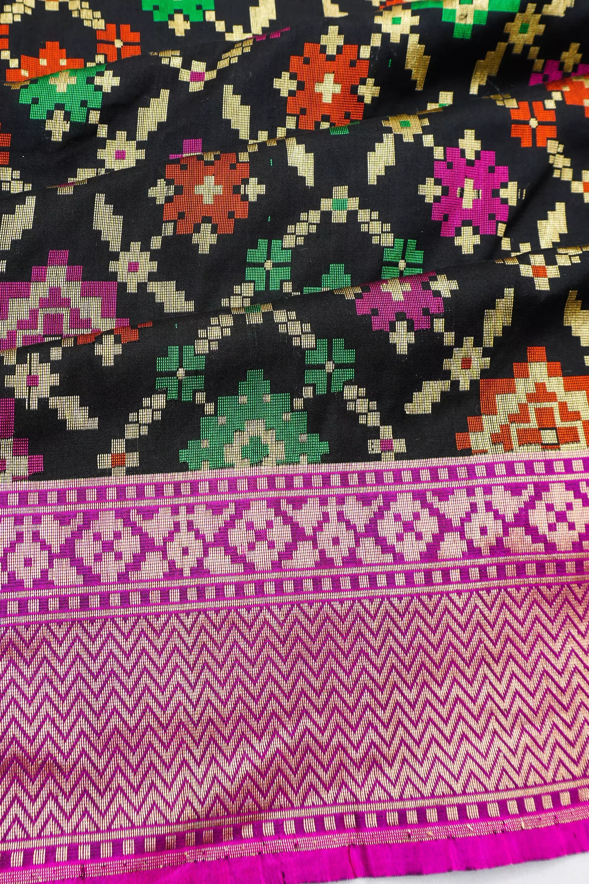 Vaanya Banaras Silk Brocade Black Saree