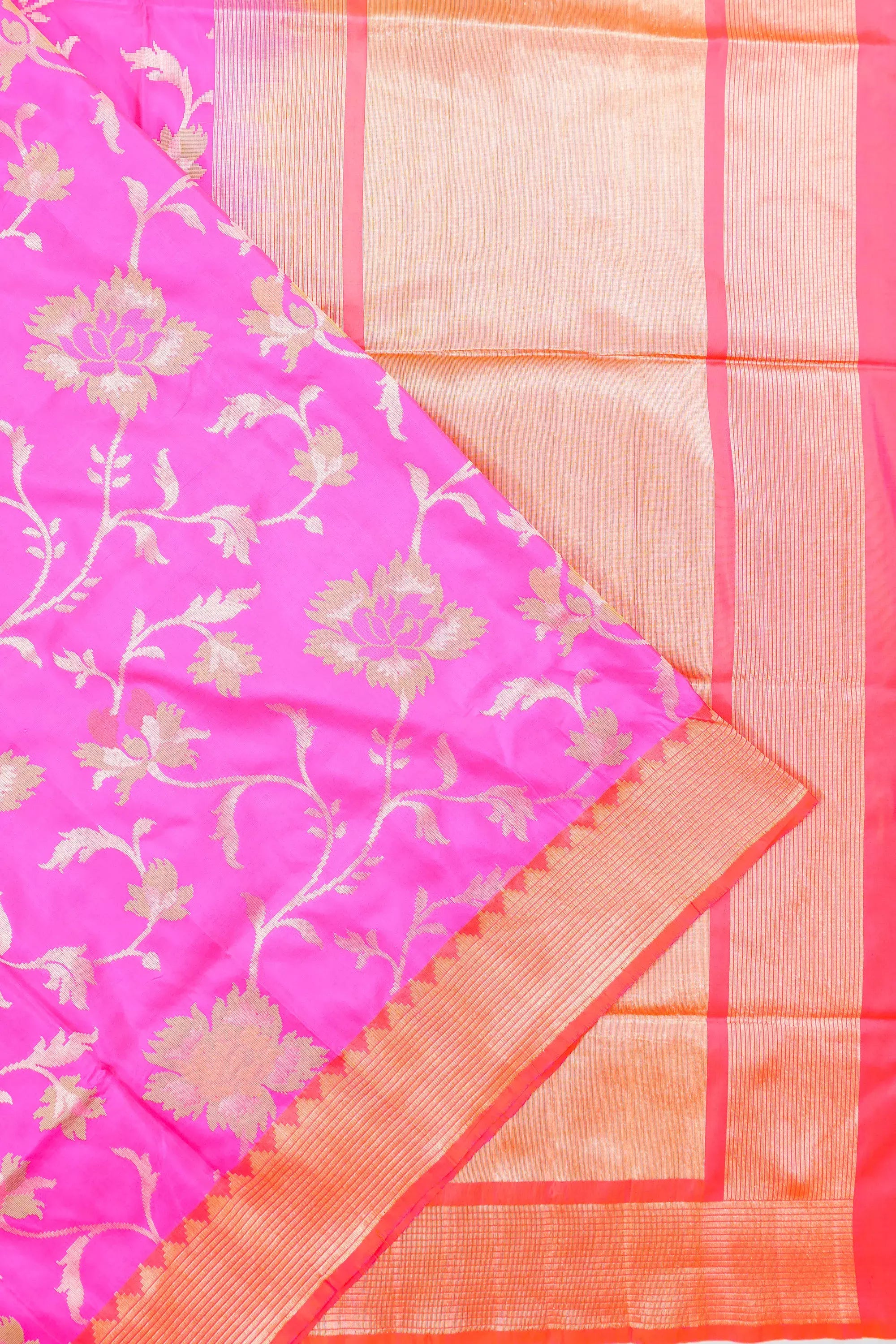 Vaanya Banaras Silk Brocade Pink Saree