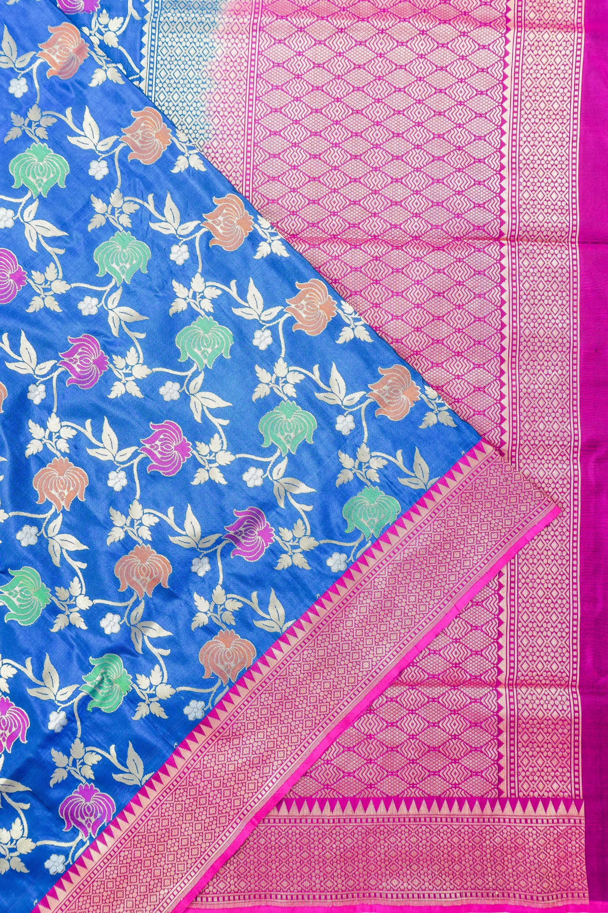 Vaanya Banaras Silk Brocade Blue Saree