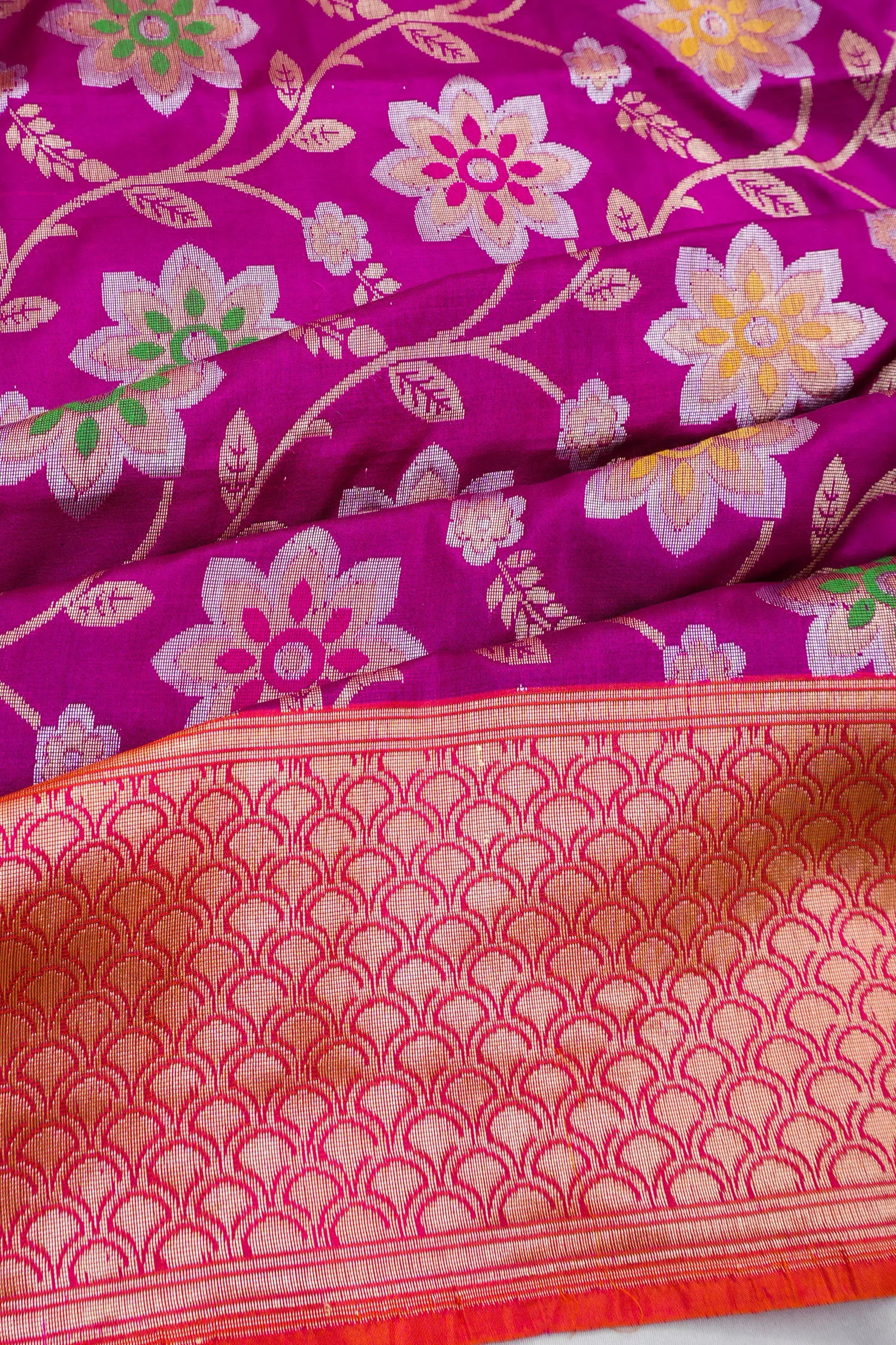 Vaanya Banaras Silk Brocade Purple Saree