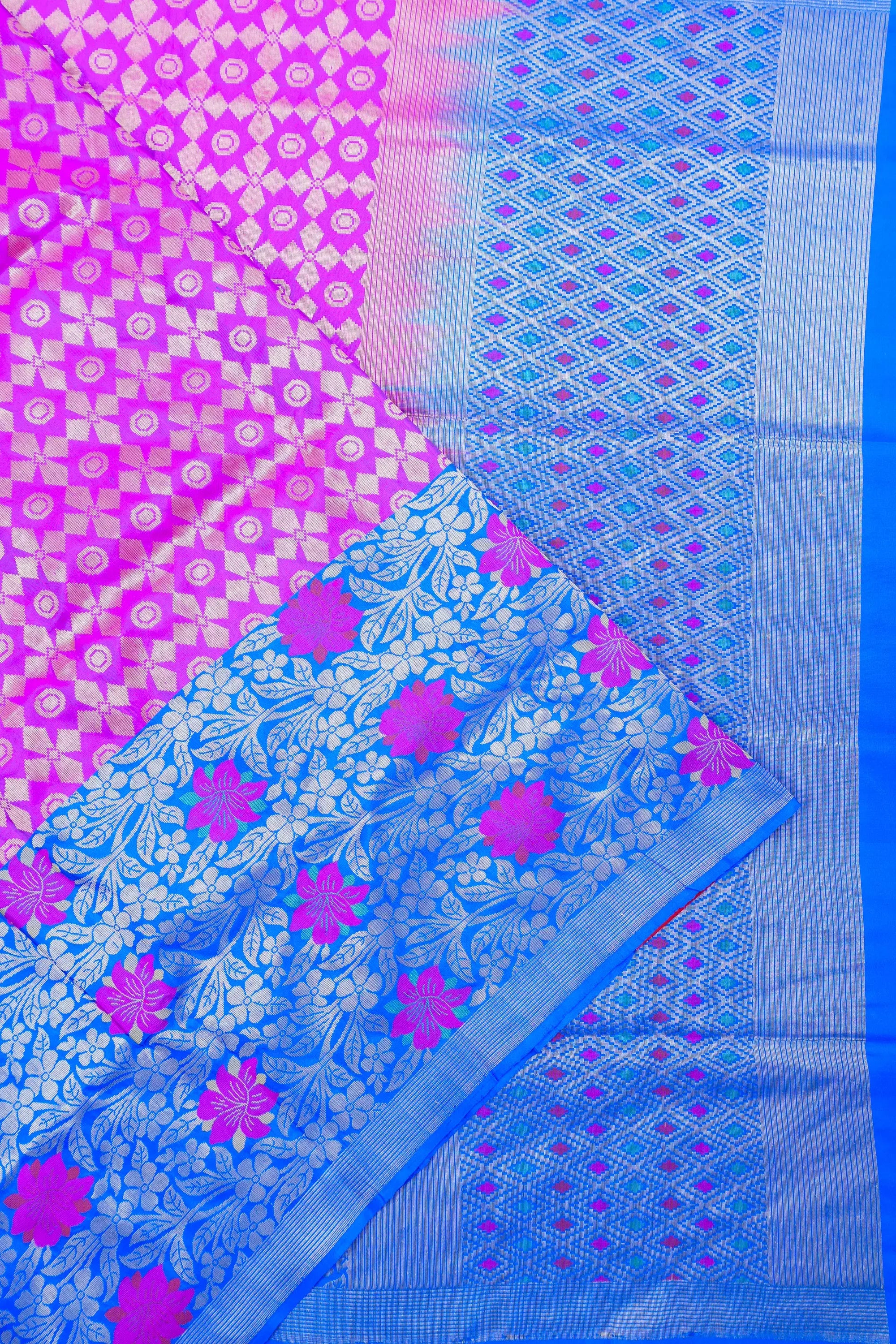 Vaanya Banaras Silk Brocade Pink Saree